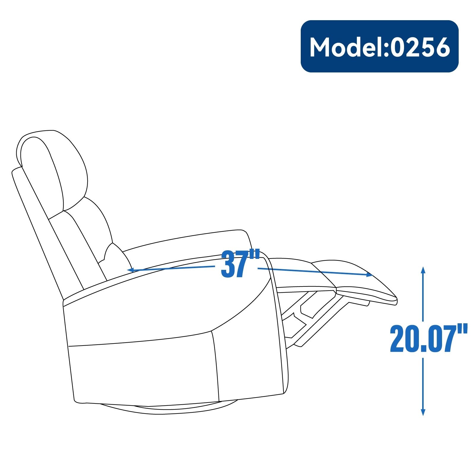 Fauteuil inclinable manuel pivotant à 360°, inclinable et basculant, en tissu, pour salon, siège simple, sofa moelleux avec fonction basculante.