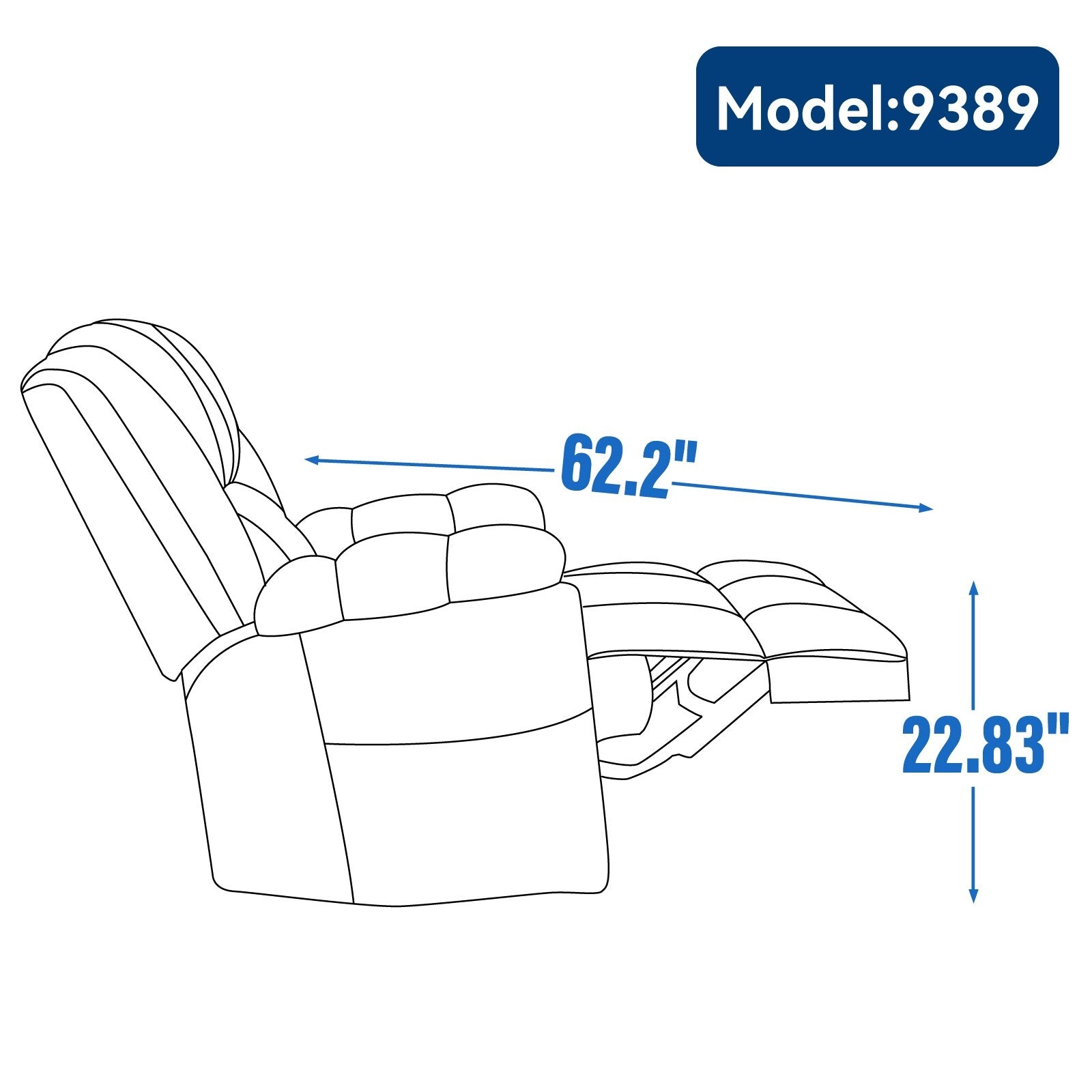 360 Swivel Manual Recliner Chair Adjustable Rocking Lounge Chair Oversized Single Sofa for Living Room