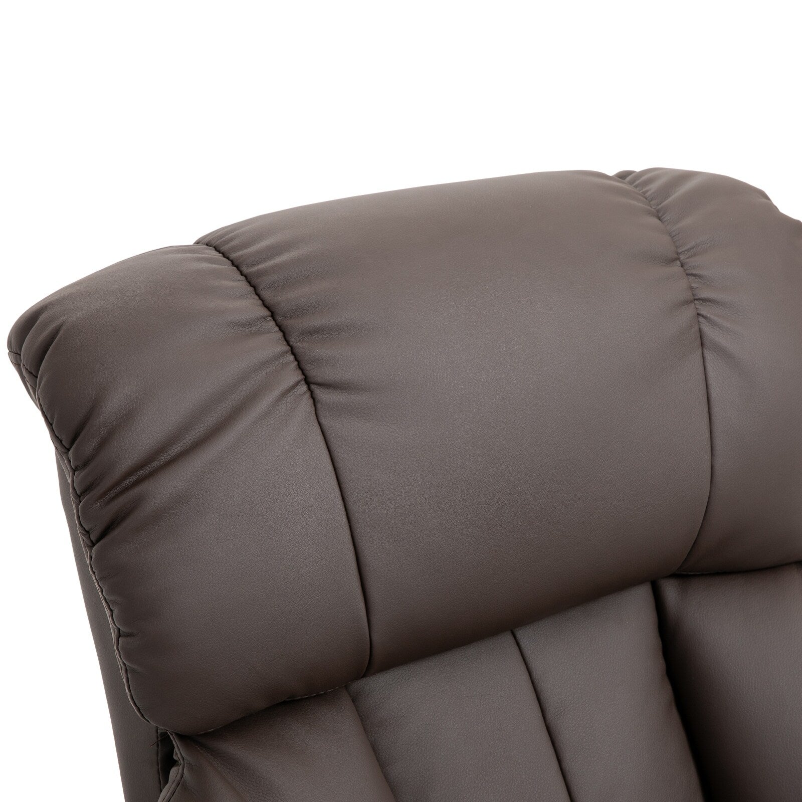 Fauteuil inclinable de massage pivotant à 360 degrés en cuir PU avec dossier inclinable à 145 degrés, repose-pieds, télécommande et poche latérale.