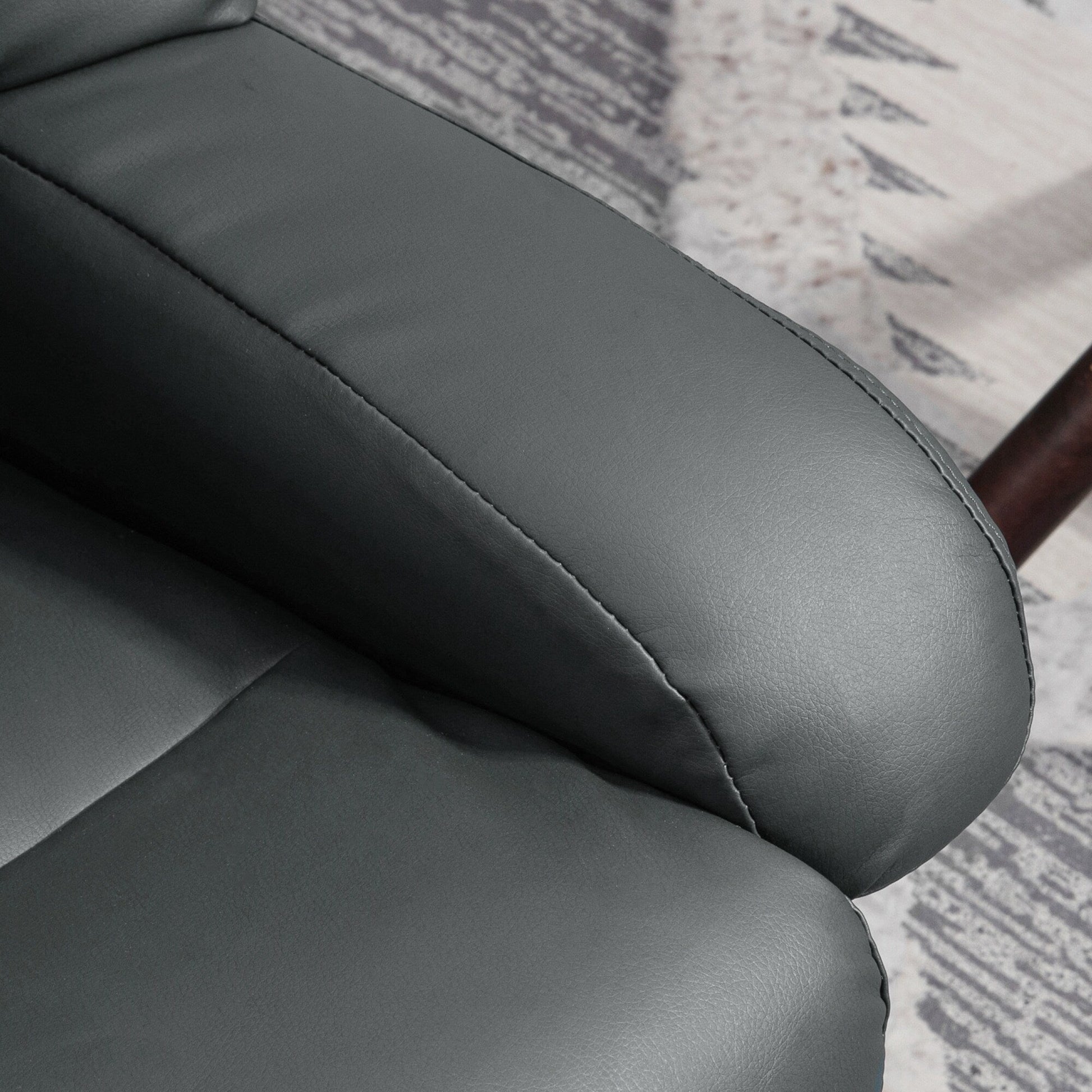 Fauteuil inclinable de massage manuel en cuir PU pivotant à 360°, avec repose-pieds, dossier réglable et 10 points de vibration.