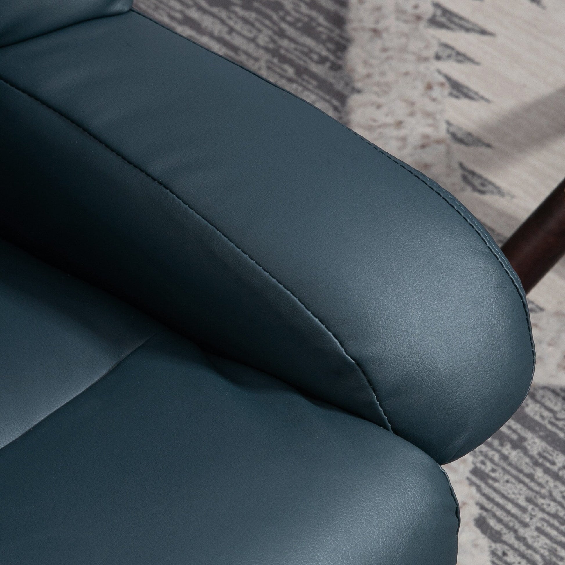 Fauteuil inclinable de massage manuel en cuir PU pivotant à 360°, avec repose-pieds, dossier réglable et 10 points de vibration.
