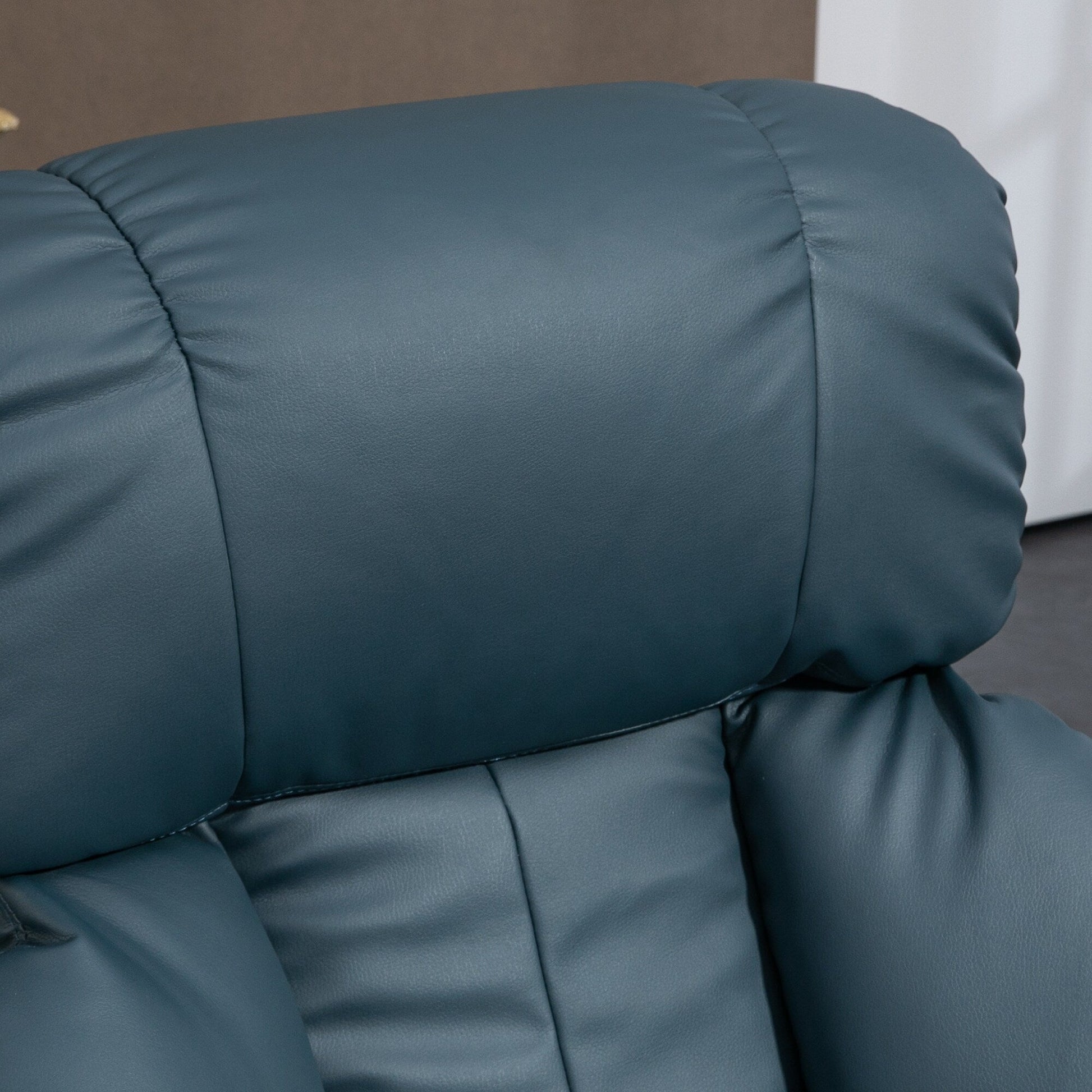 Fauteuil inclinable de massage manuel en cuir PU pivotant à 360°, avec repose-pieds, dossier réglable et 10 points de vibration.