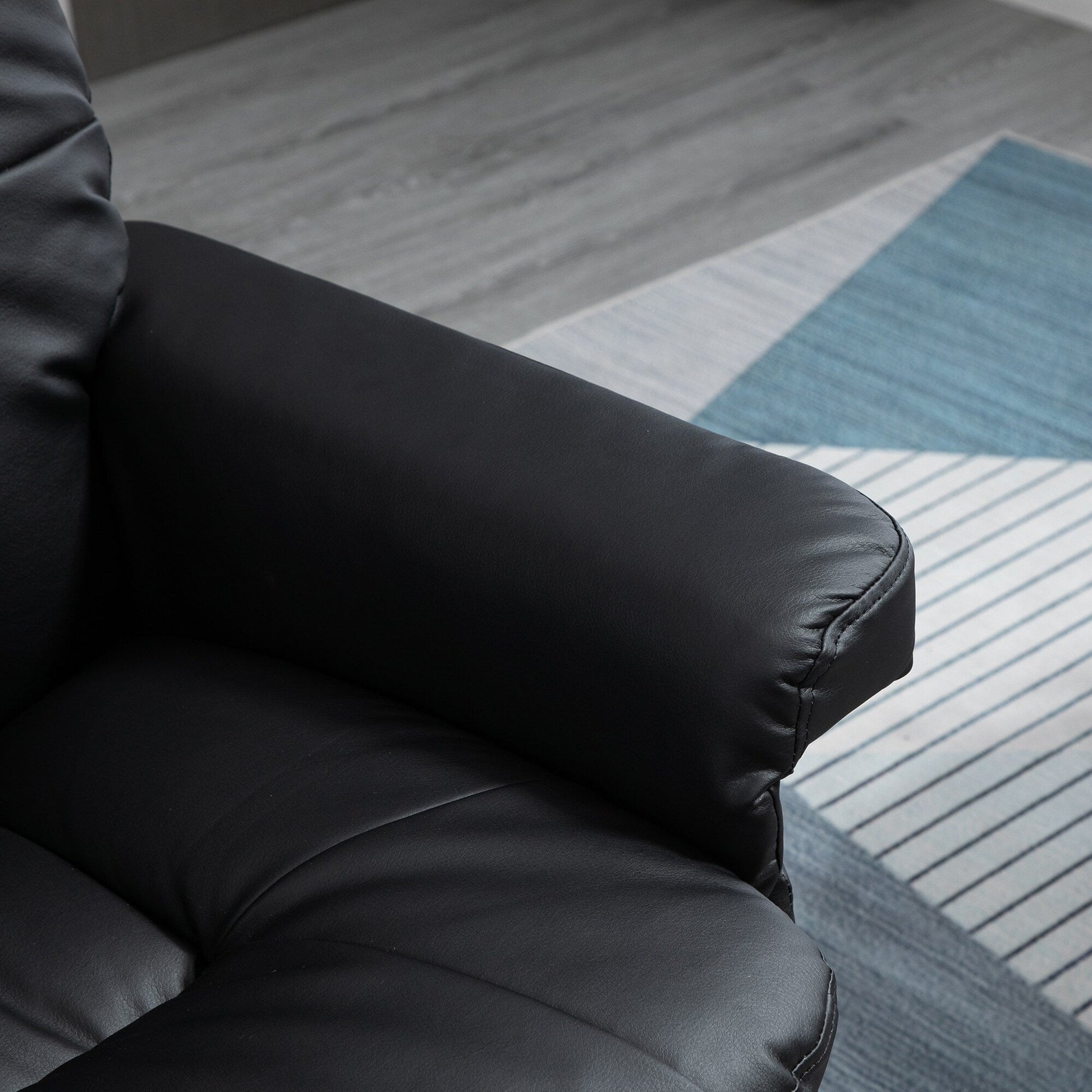 360 Swivel Recliner Chair Adjustable Recline Office Chair Soft PU Leather Computer Chair with Footrest