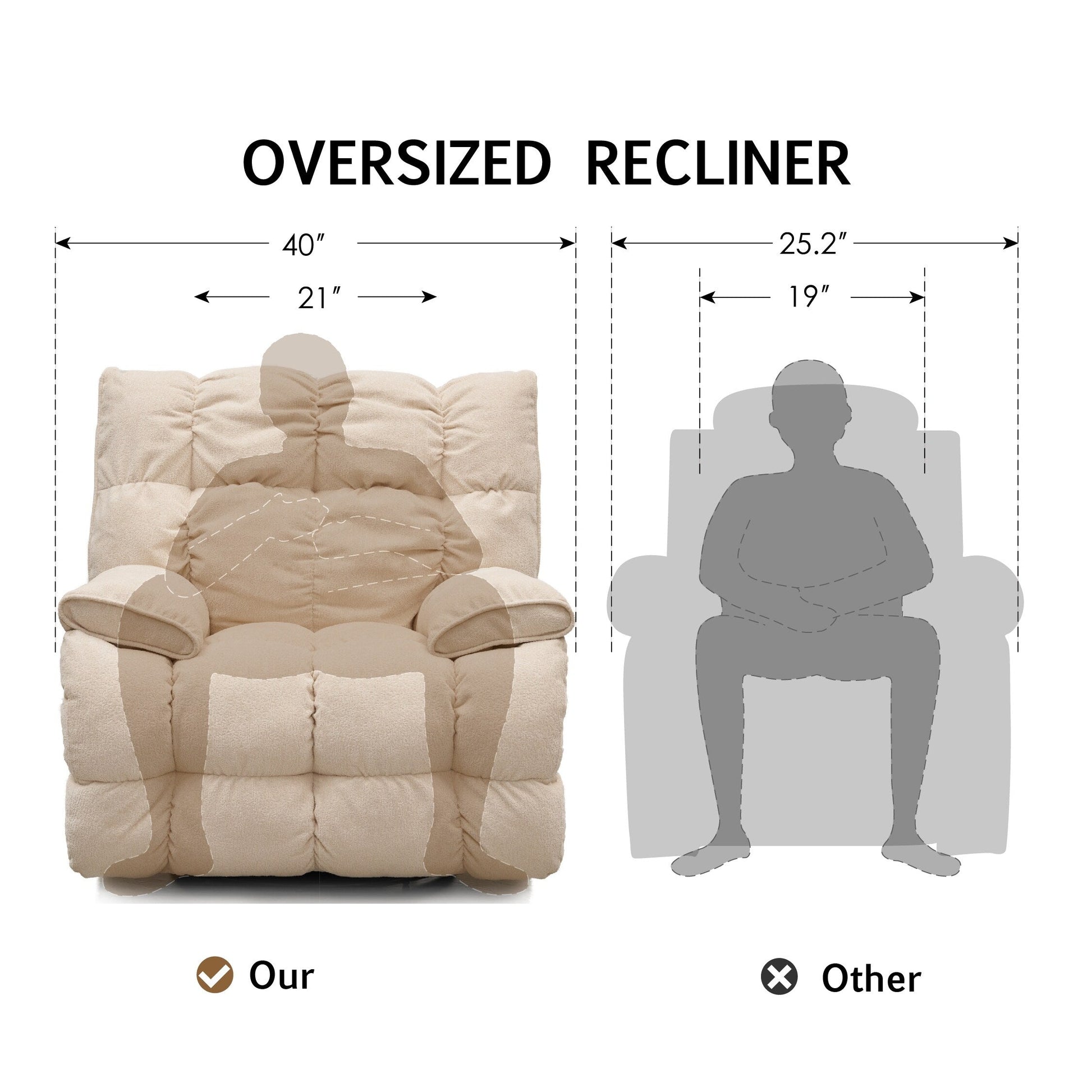 Fauteuil inclinable pivotant à 360°, revêtement en tissu, basculant et inclinable, canapé-lit simple et confortable avec soutien lombaire pour le salon.