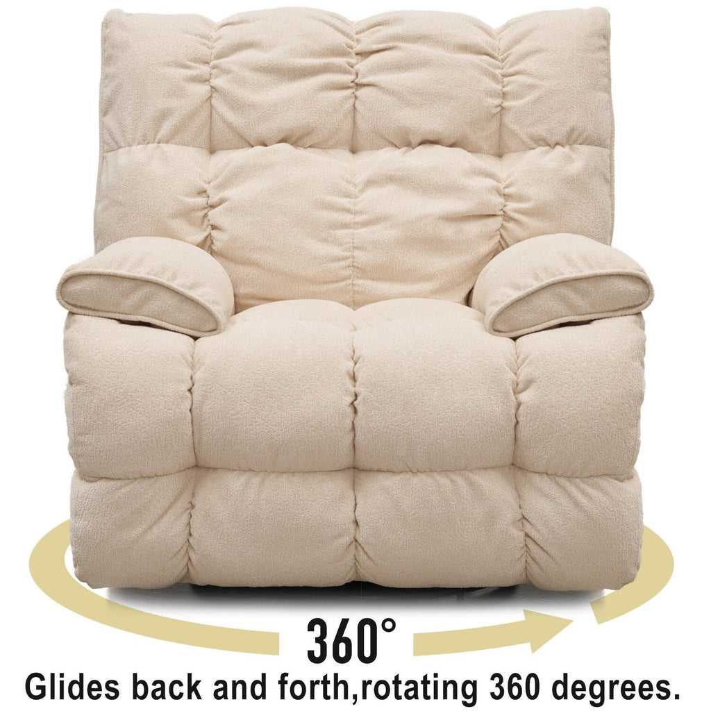 Fauteuil inclinable pivotant à 360°, revêtement en tissu, basculant et inclinable, canapé-lit simple et confortable avec soutien lombaire pour le salon.