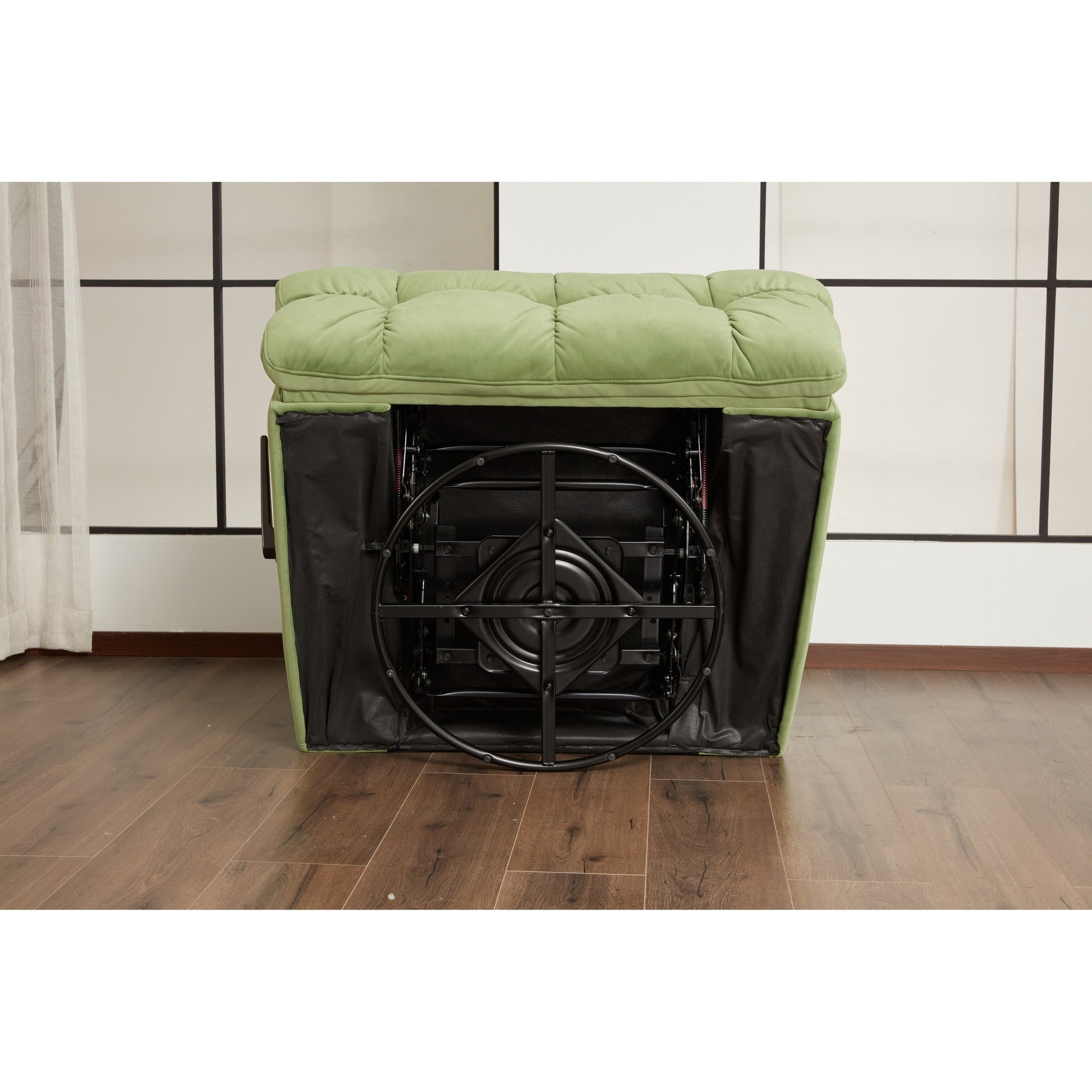 Fauteuil inclinable pivotant à 360°, revêtement en tissu, basculant et inclinable, canapé-lit simple et confortable avec soutien lombaire pour le salon.