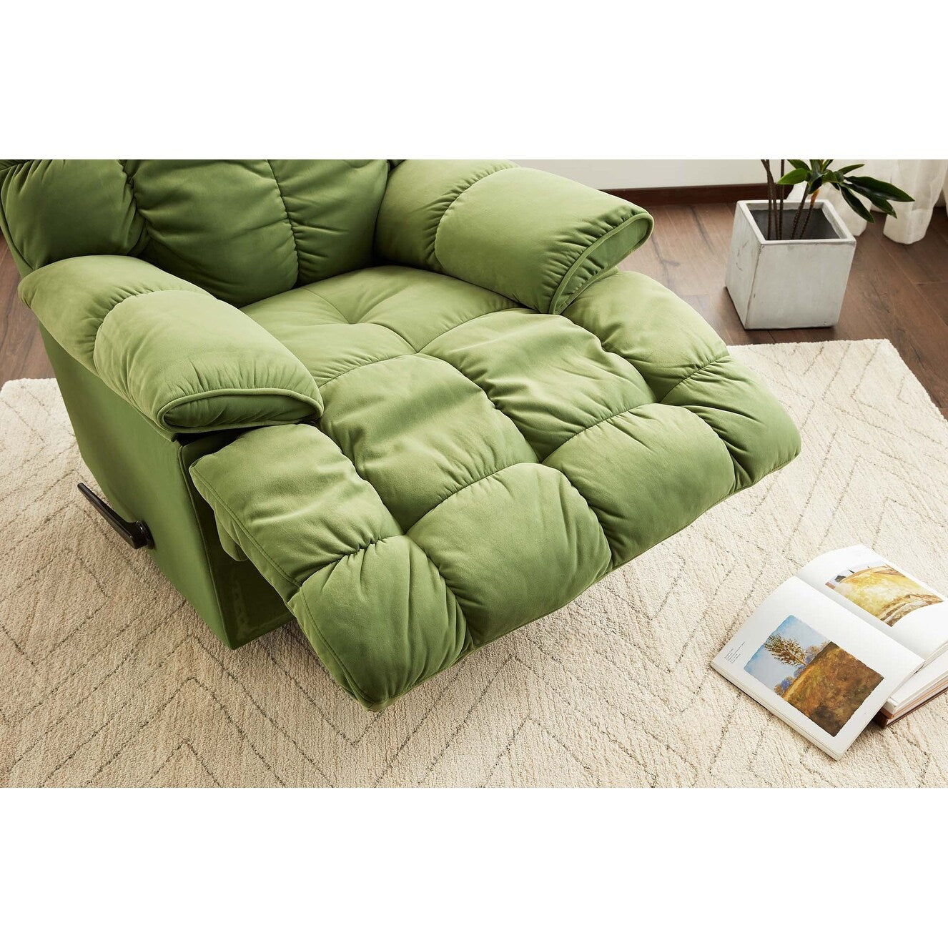 Fauteuil inclinable pivotant à 360°, revêtement en tissu, basculant et inclinable, canapé-lit simple et confortable avec soutien lombaire pour le salon.