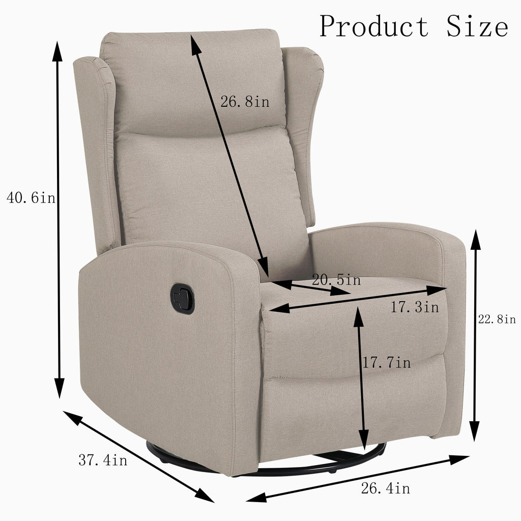 360 Swivel Rocking Recliner Chair with Adjustable Backrest - Modern Design for Living Room, Office and Entertainment Spaces