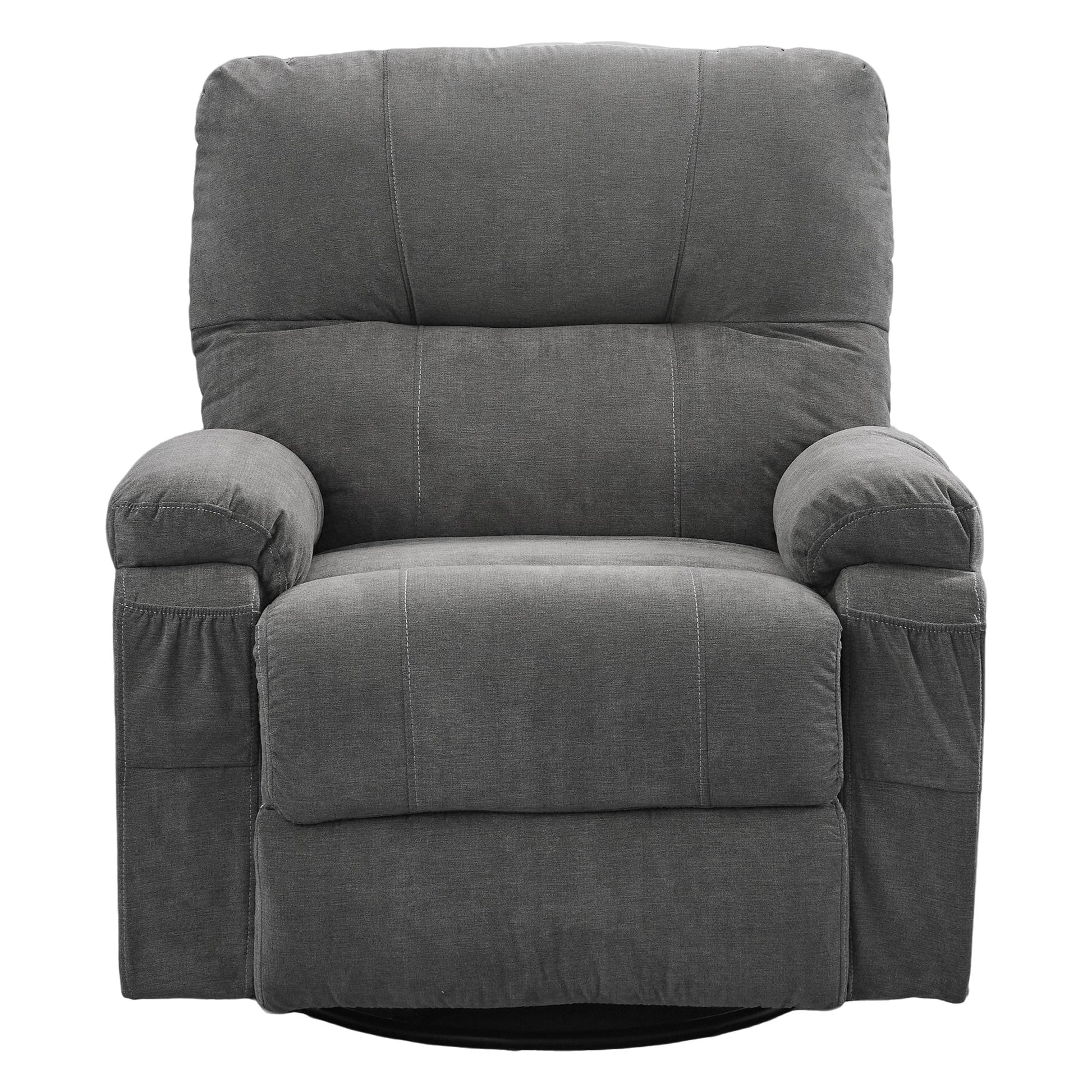360° Linen Swivel Rocker Recliner with Side Pockets