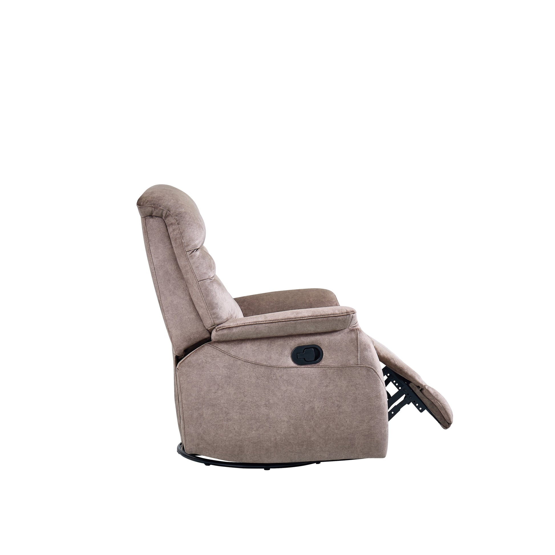 Fauteuil inclinable pivotant à 360° avec dossier réglable, tissu durable, canapé inclinable moderne avec soutien lombaire.