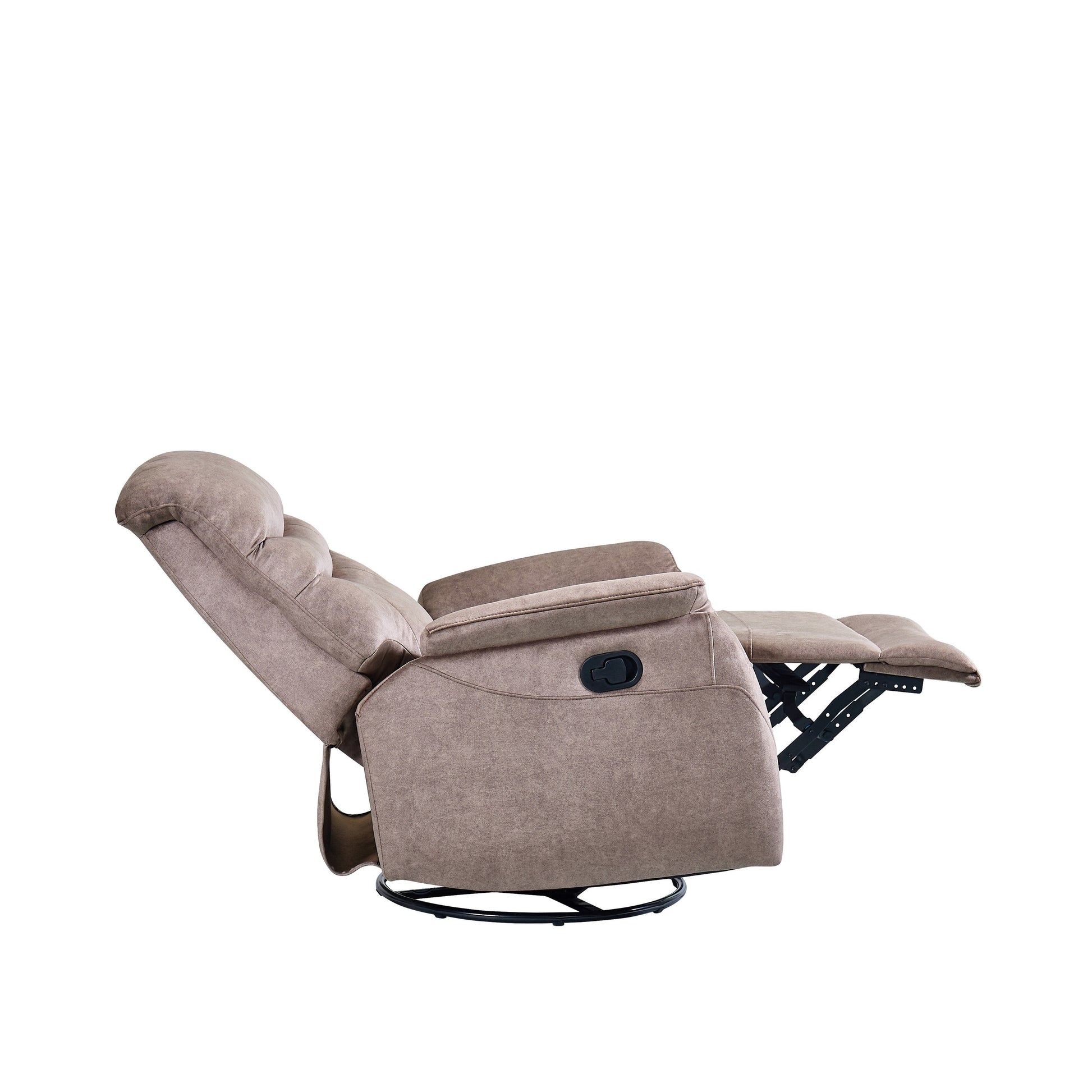Fauteuil inclinable pivotant à 360° avec dossier réglable, tissu durable, canapé inclinable moderne avec soutien lombaire.