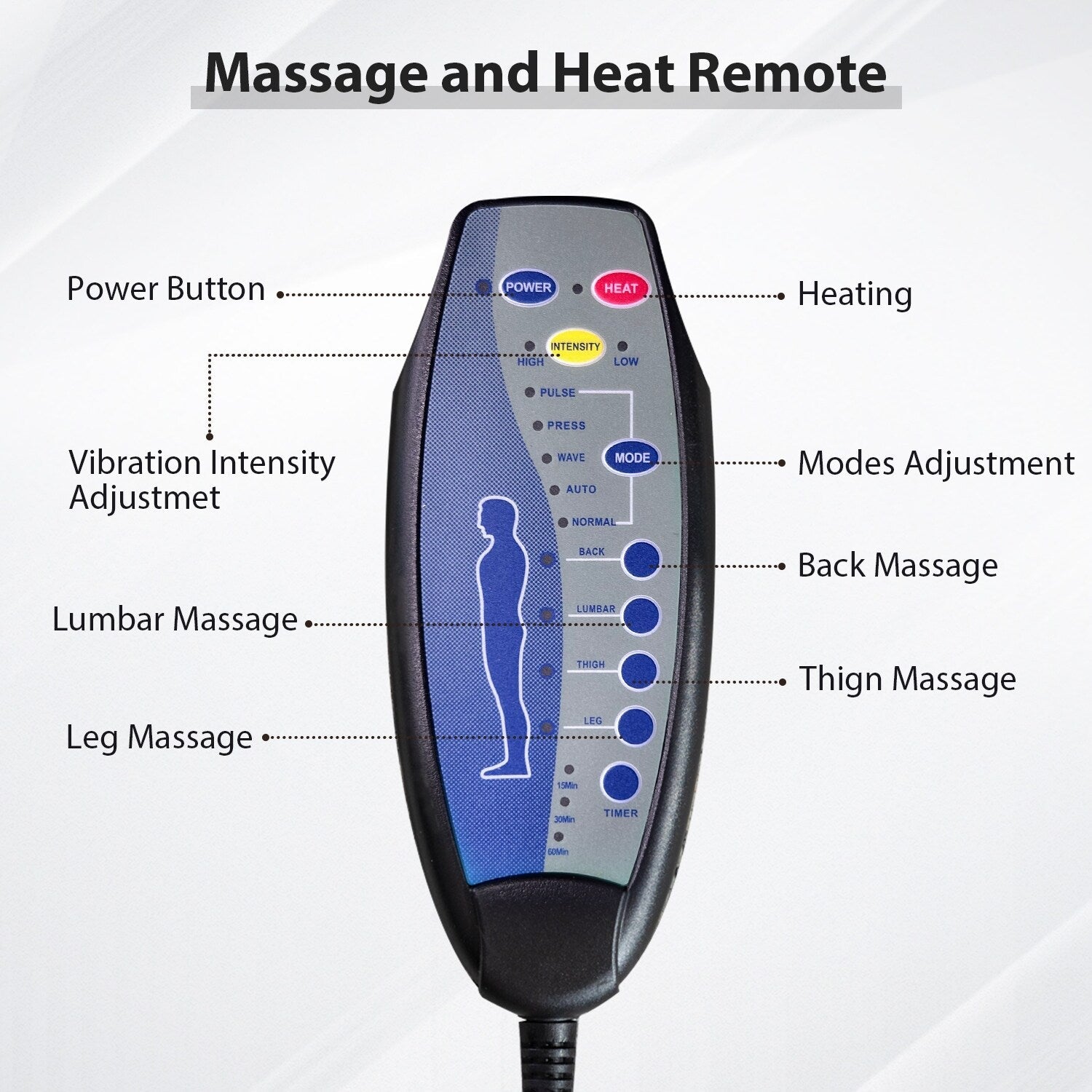 Fauteuil inclinable à massage manuel oscillant rotatif à 360° avec chaleur et vibration