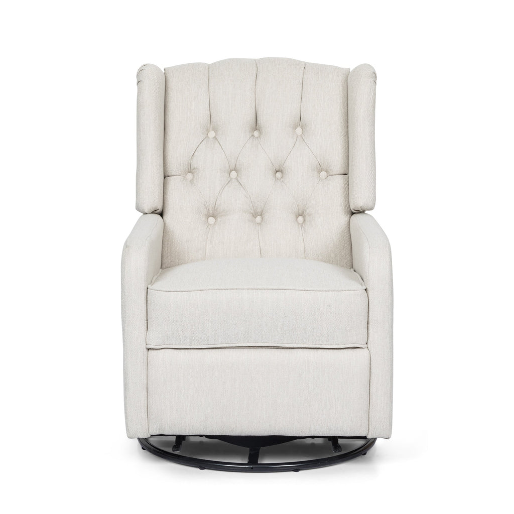 360° Rotation Lounge Chair with Classic Style for Living Room or Bedroom, Lever-Control Recliner for Reading & Relaxation
