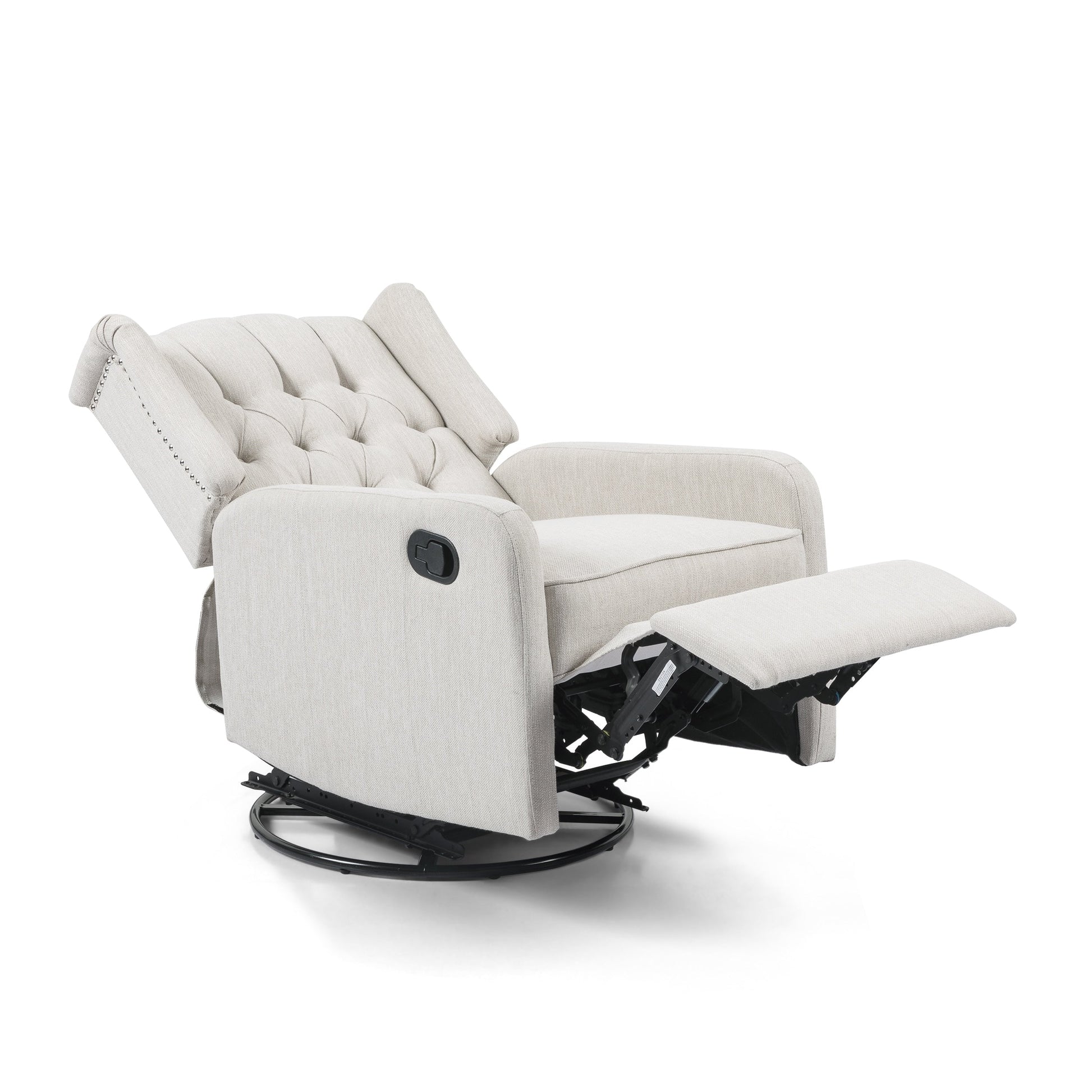360° Rotation Lounge Chair with Classic Style for Living Room or Bedroom, Lever-Control Recliner for Reading & Relaxation