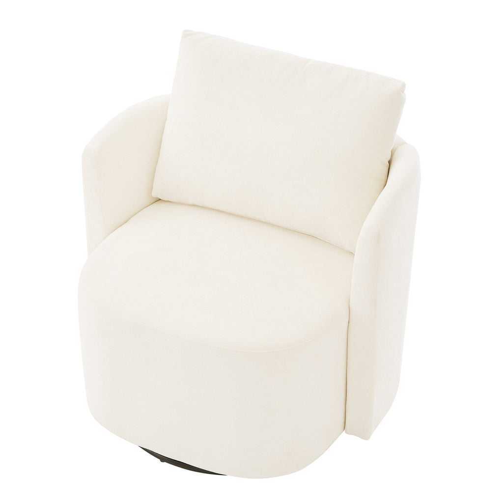 Fauteuil pivotant à 360°, fauteuil en chenille, fauteuil de salon incurvé, canapé pivotant rembourré pour salon.