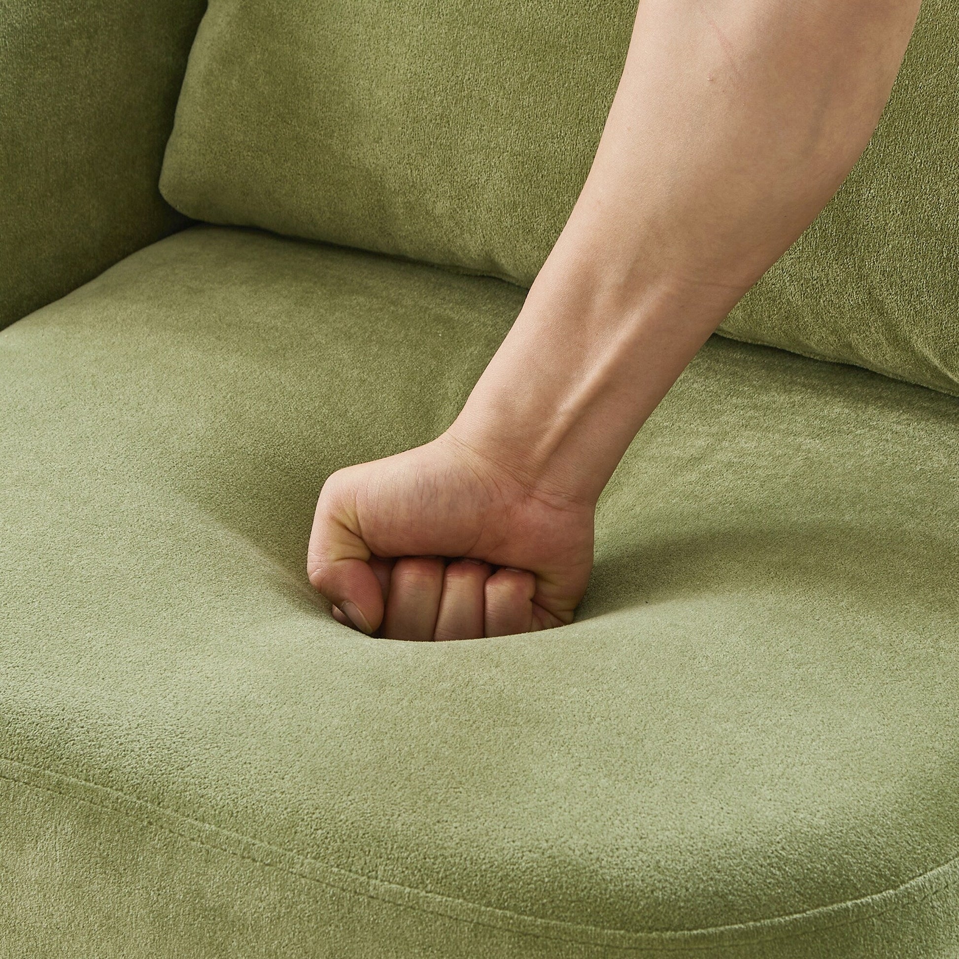 Fauteuil pivotant à 360°, fauteuil en chenille, fauteuil de salon incurvé, canapé pivotant rembourré pour salon.