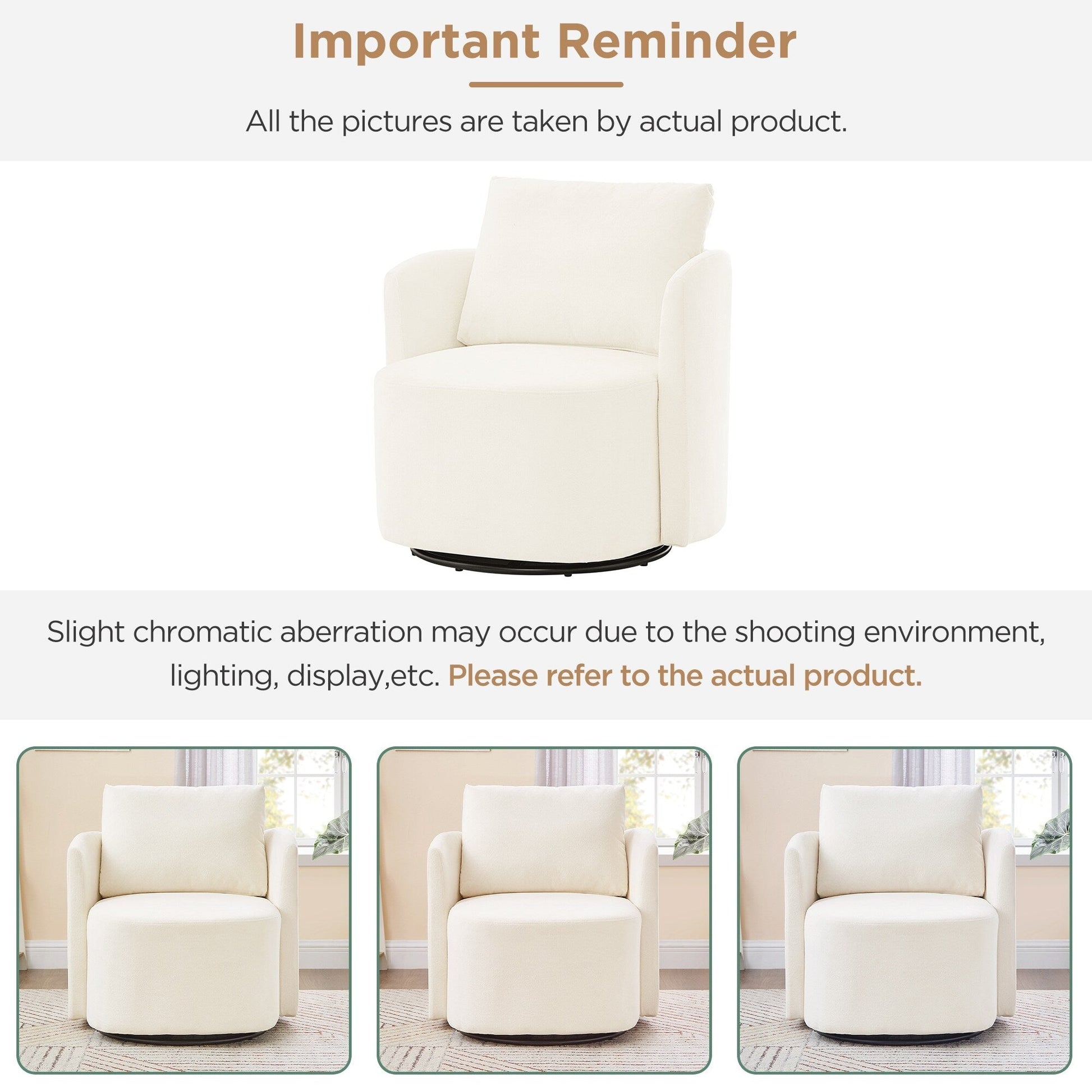 Fauteuil pivotant à 360°, fauteuil en chenille, fauteuil de salon incurvé, canapé pivotant rembourré pour salon.