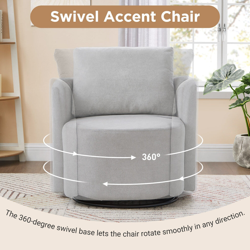 Fauteuil pivotant à 360°, fauteuil en chenille, fauteuil de salon incurvé, canapé pivotant rembourré pour salon.