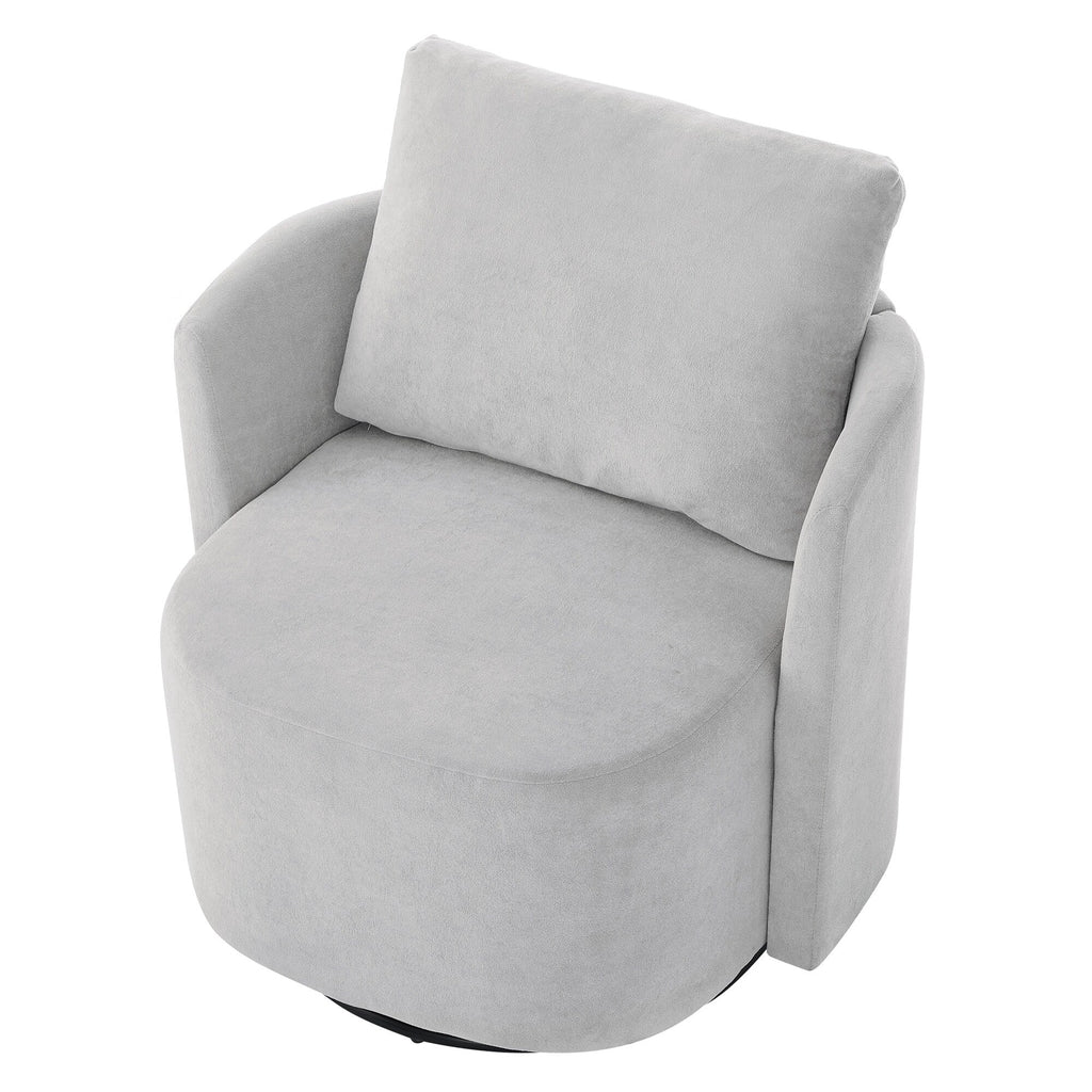 Fauteuil pivotant à 360°, fauteuil en chenille, fauteuil de salon incurvé, canapé pivotant rembourré pour salon.