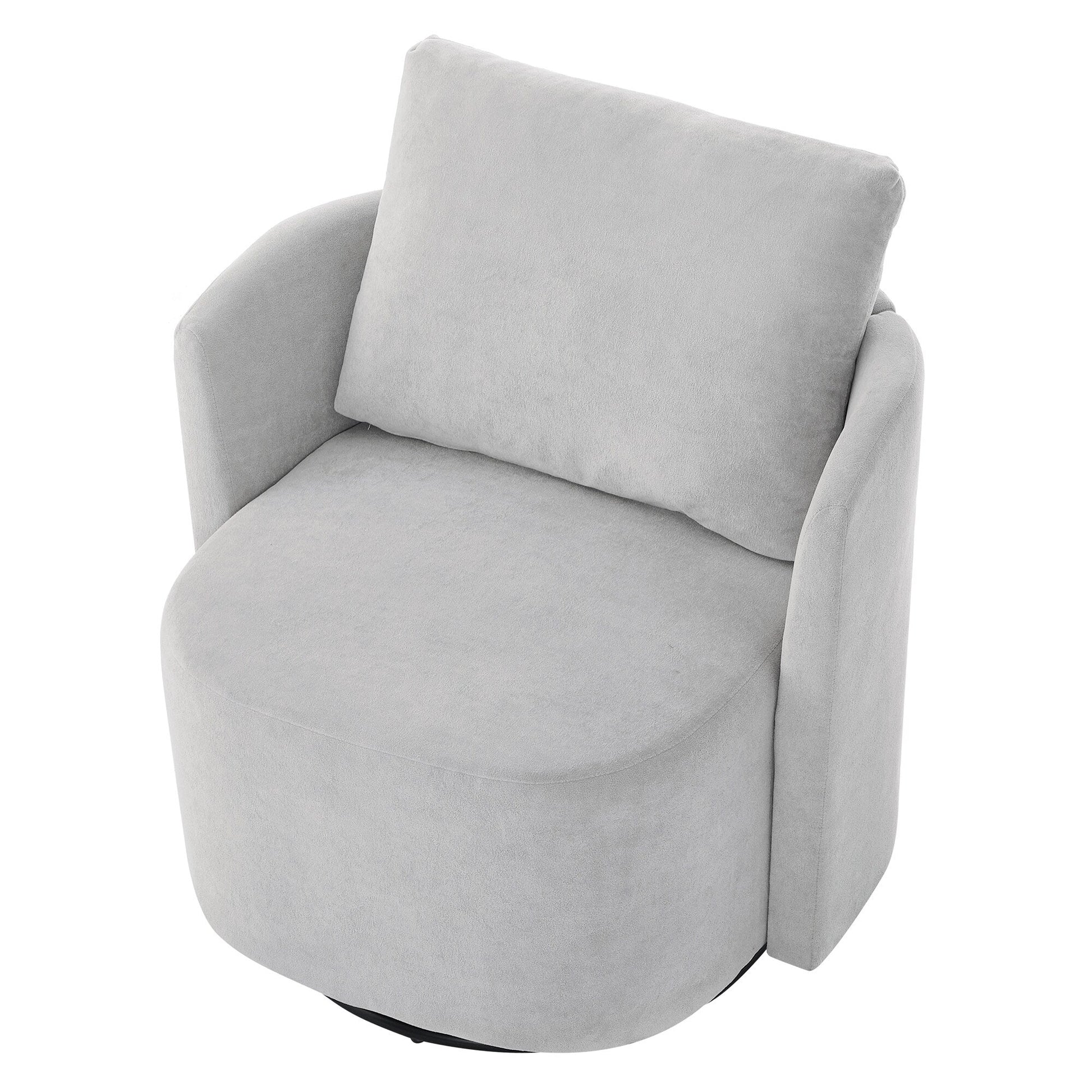 Fauteuil pivotant à 360°, fauteuil en chenille, fauteuil de salon incurvé, canapé pivotant rembourré pour salon.