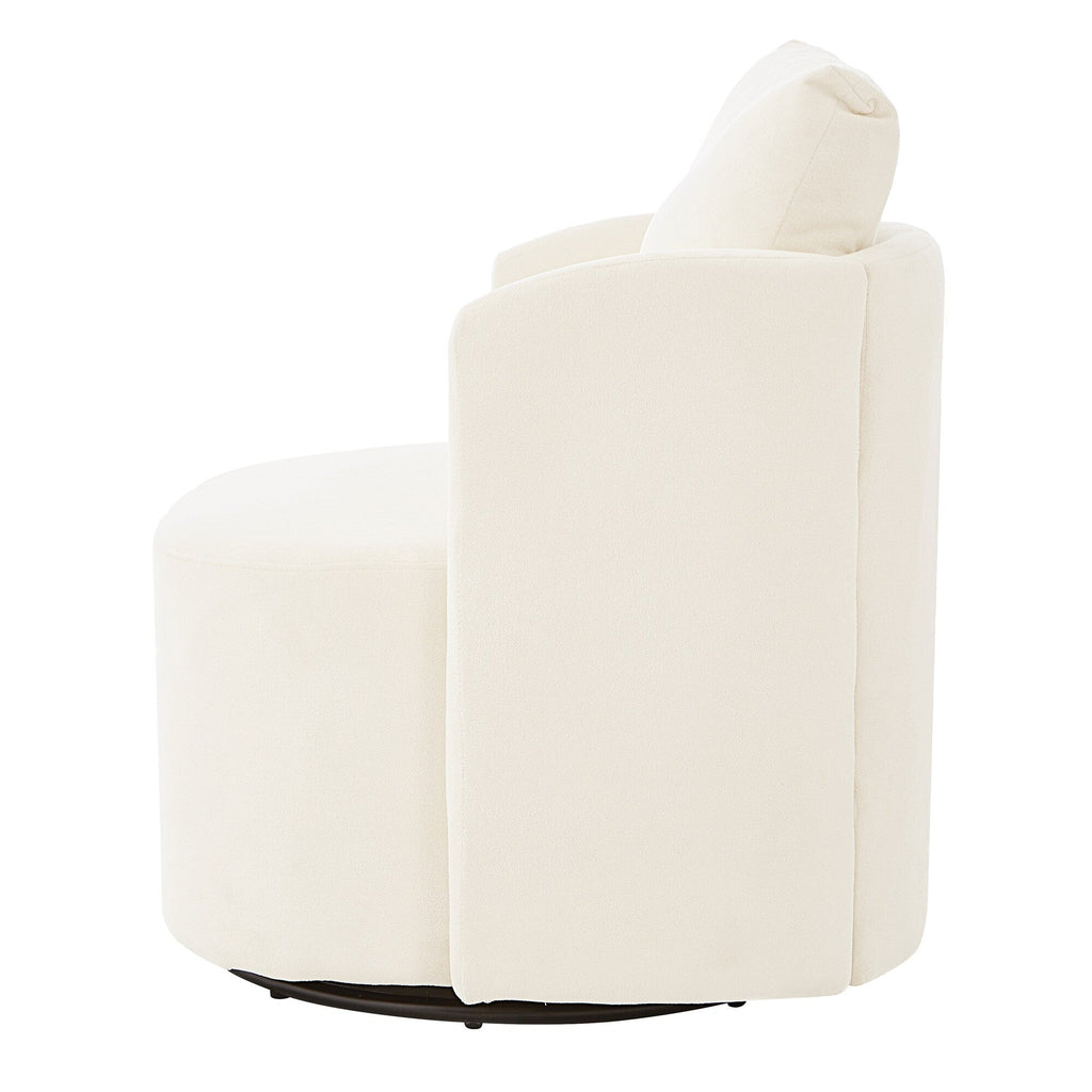 Fauteuil pivotant à 360°, fauteuil en chenille, fauteuil de salon incurvé, canapé pivotant rembourré pour salon.