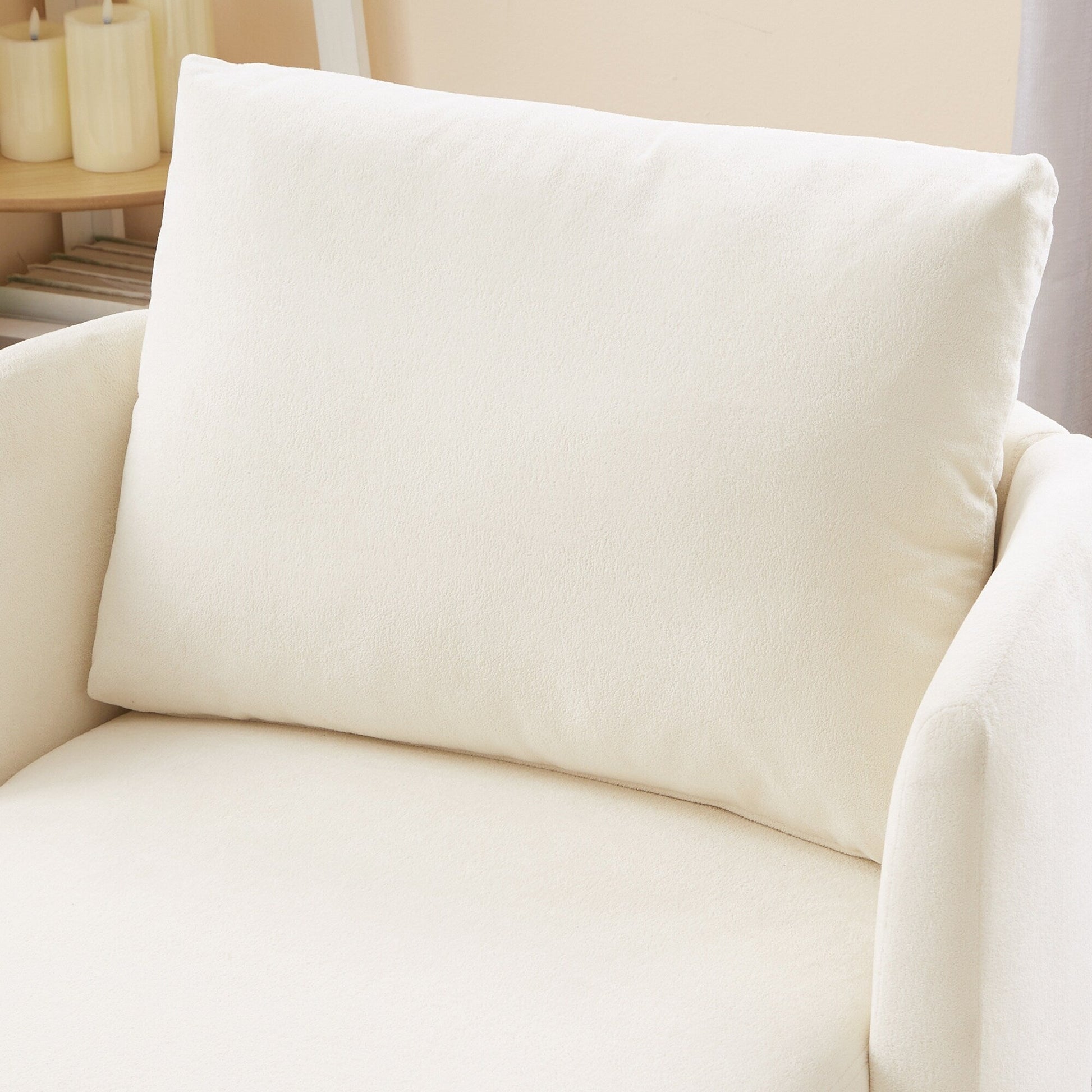 Fauteuil pivotant à 360°, fauteuil en chenille, fauteuil de salon incurvé, canapé pivotant rembourré pour salon.