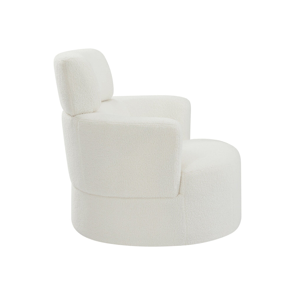 Chaise pivotante à 360°, chaise en forme de tonneau rembourrée avec repose-tête réglable, chaise de salon moderne et ronde pour salon.