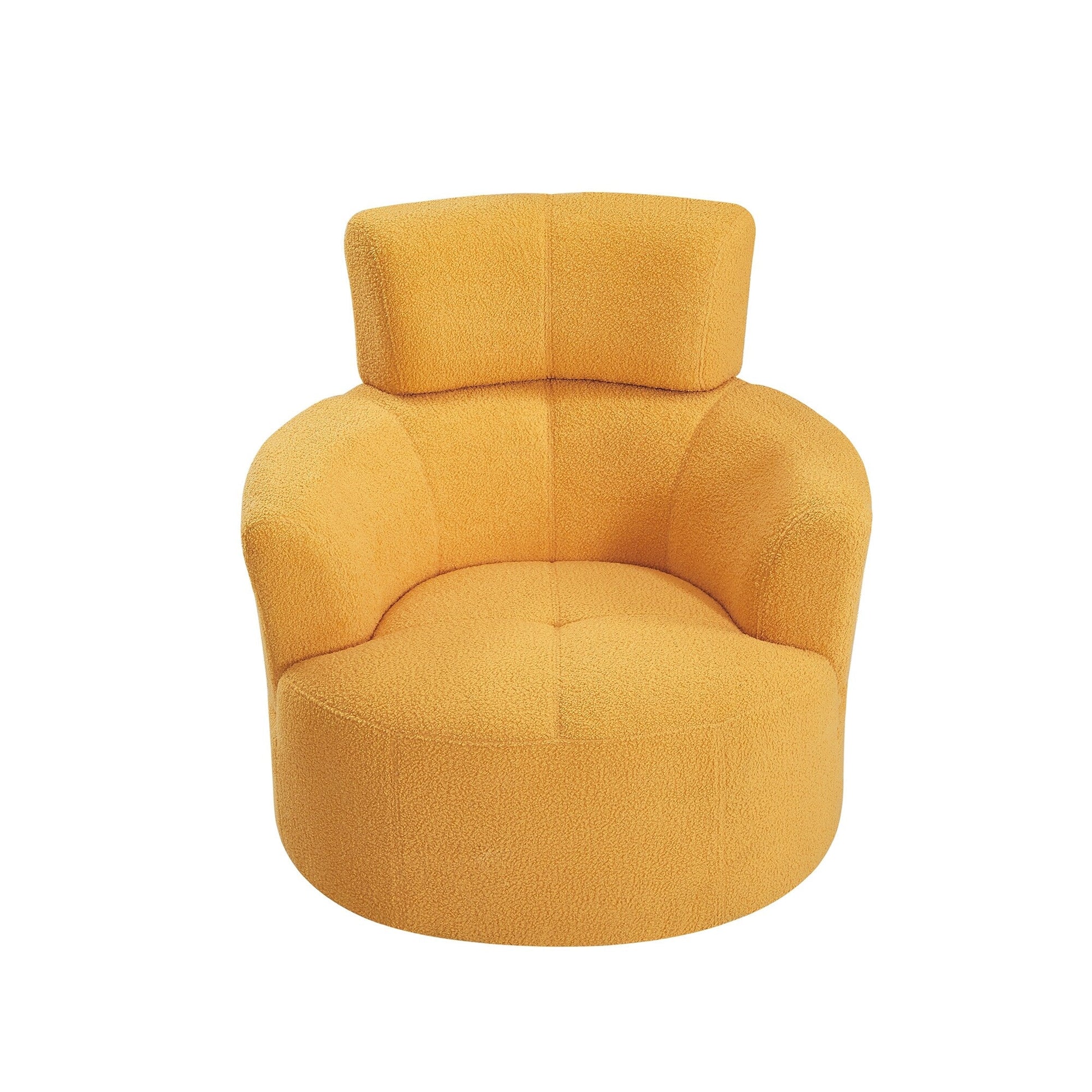 Chaise pivotante à 360°, chaise en forme de tonneau rembourrée avec repose-tête réglable, chaise de salon moderne et ronde pour salon.