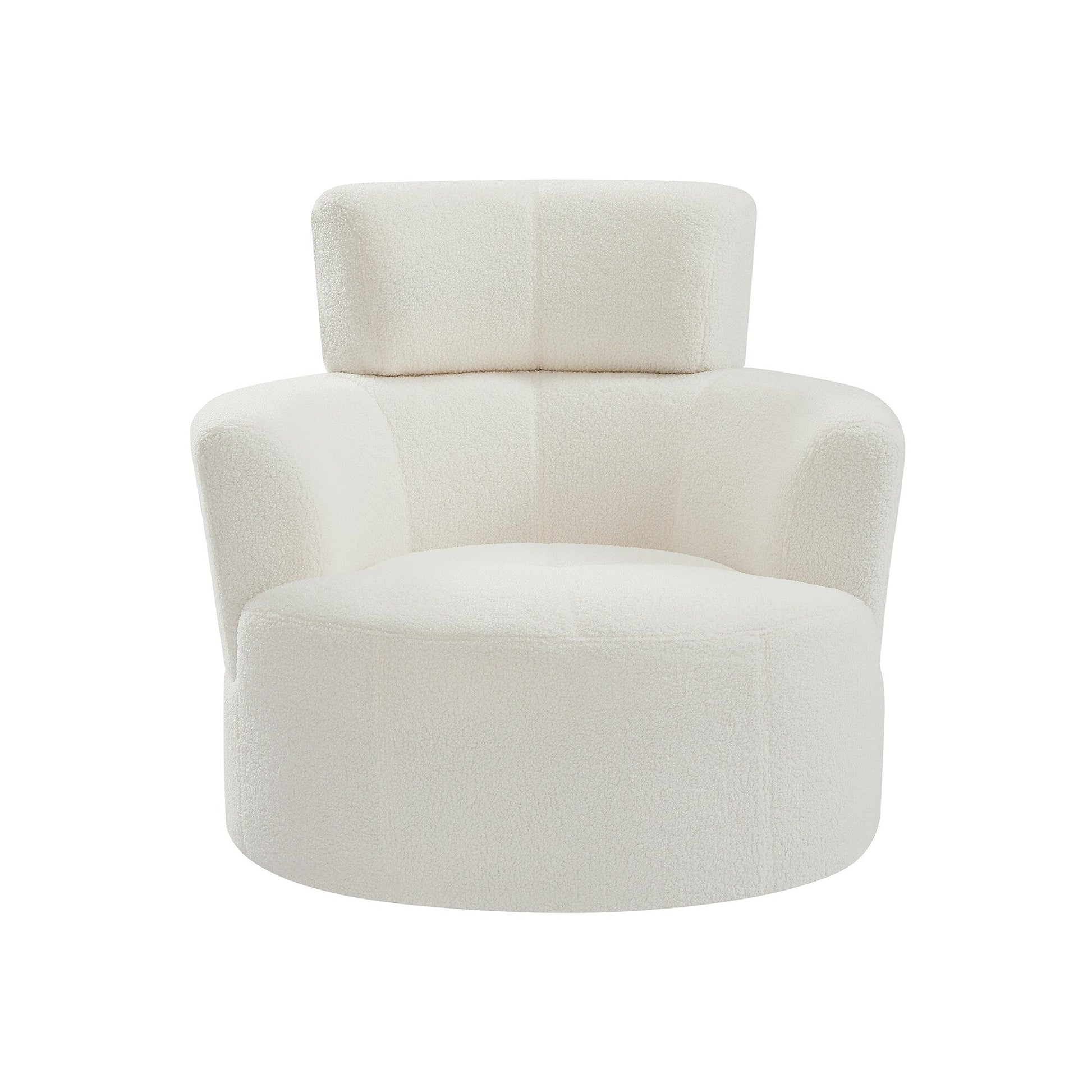 Chaise pivotante à 360°, chaise en forme de tonneau rembourrée avec repose-tête réglable, chaise de salon moderne et ronde pour salon.