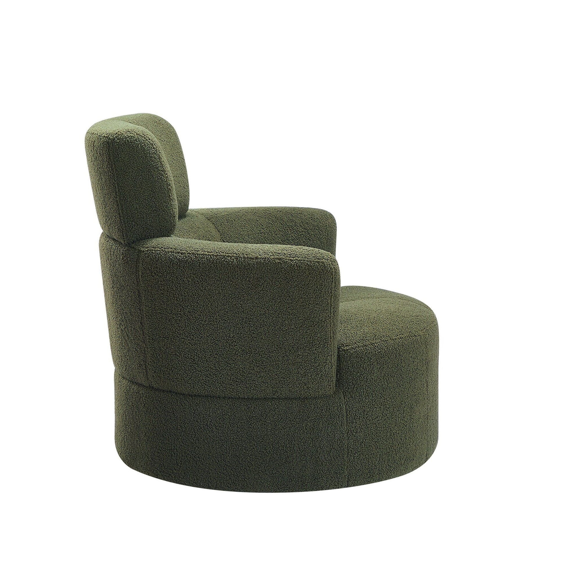 Chaise pivotante à 360°, chaise en forme de tonneau rembourrée avec repose-tête réglable, chaise de salon moderne et ronde pour salon.