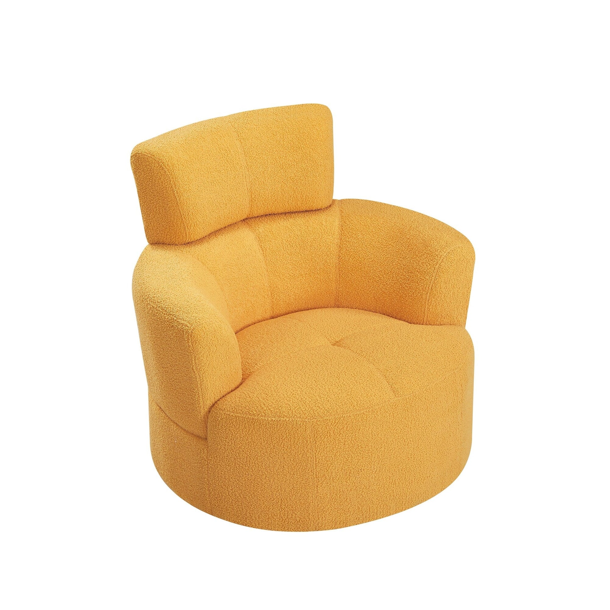 Chaise pivotante à 360°, chaise en forme de tonneau rembourrée avec repose-tête réglable, chaise de salon moderne et ronde pour salon.