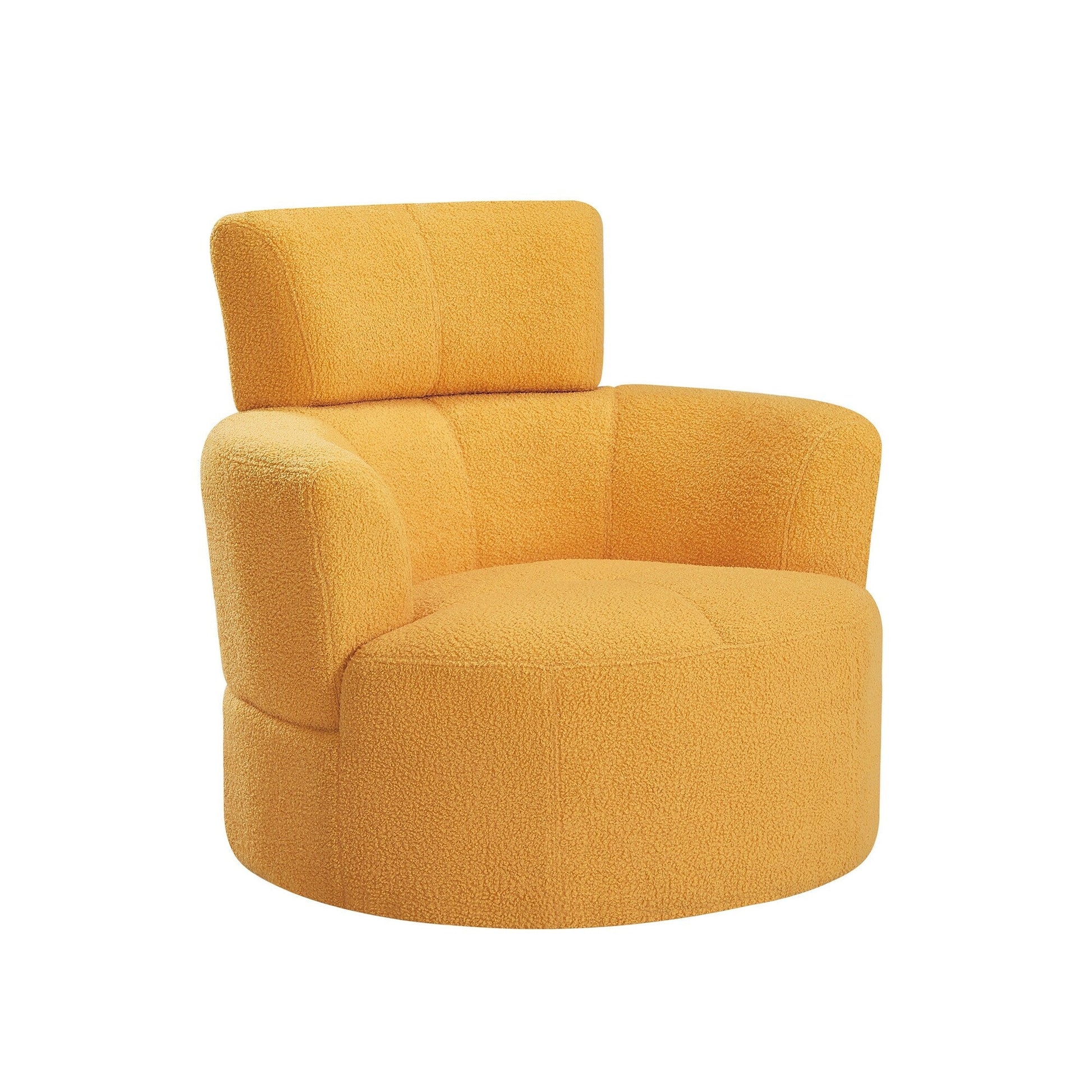 Chaise pivotante à 360°, chaise en forme de tonneau rembourrée avec repose-tête réglable, chaise de salon moderne et ronde pour salon.
