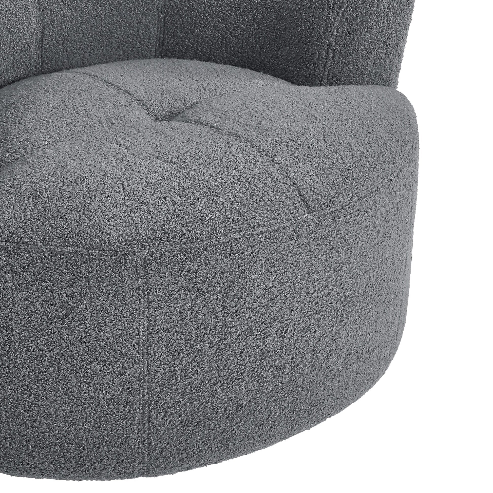 Chaise pivotante à 360°, chaise en forme de tonneau rembourrée avec repose-tête réglable, chaise de salon moderne et ronde pour salon.