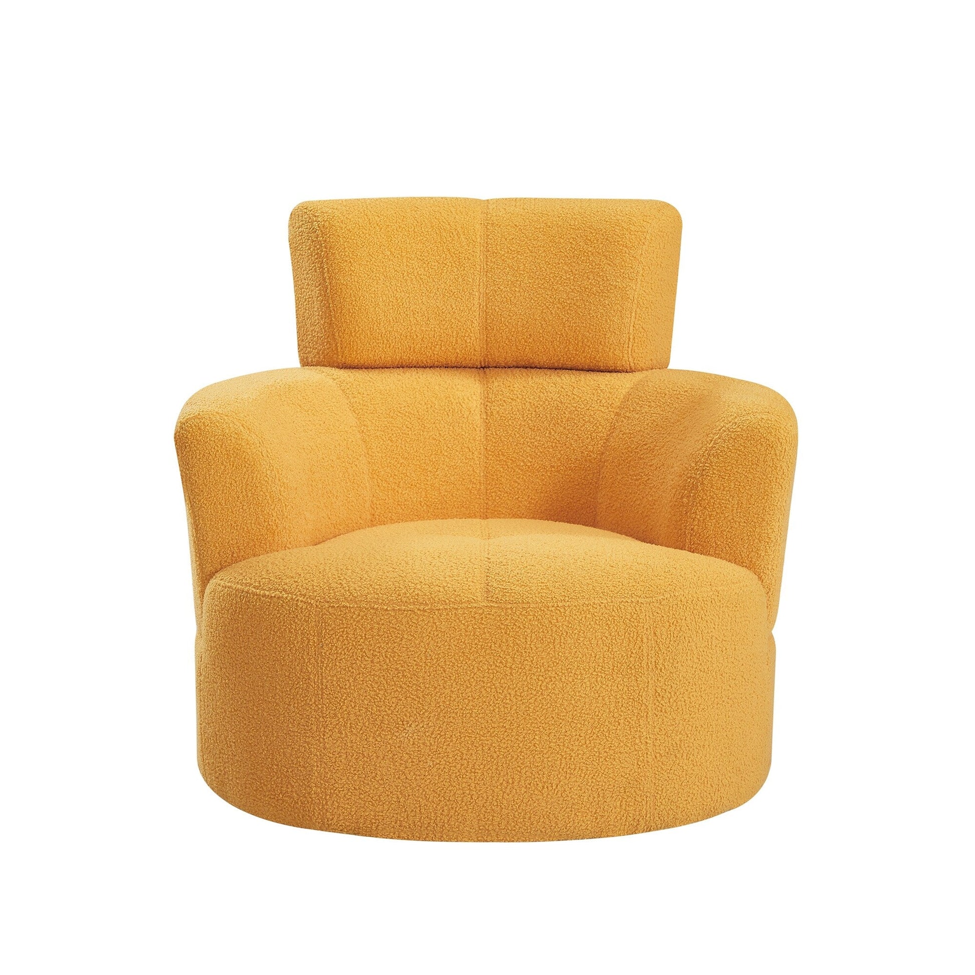 Chaise pivotante à 360°, chaise en forme de tonneau rembourrée avec repose-tête réglable, chaise de salon moderne et ronde pour salon.