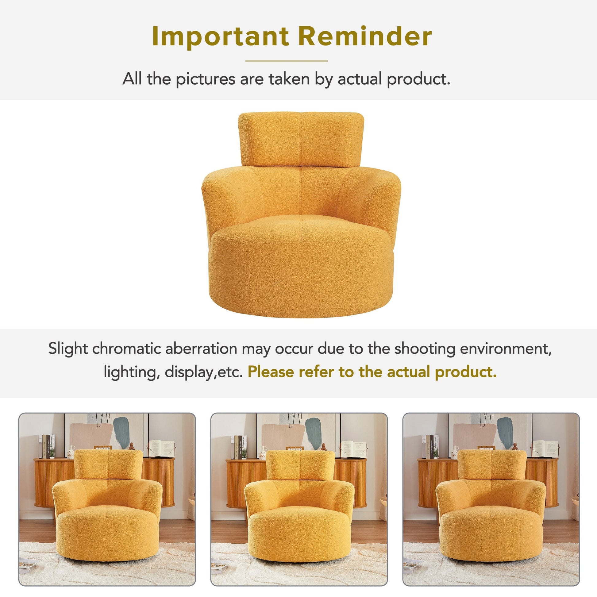 Chaise pivotante à 360°, chaise en forme de tonneau rembourrée avec repose-tête réglable, chaise de salon moderne et ronde pour salon.