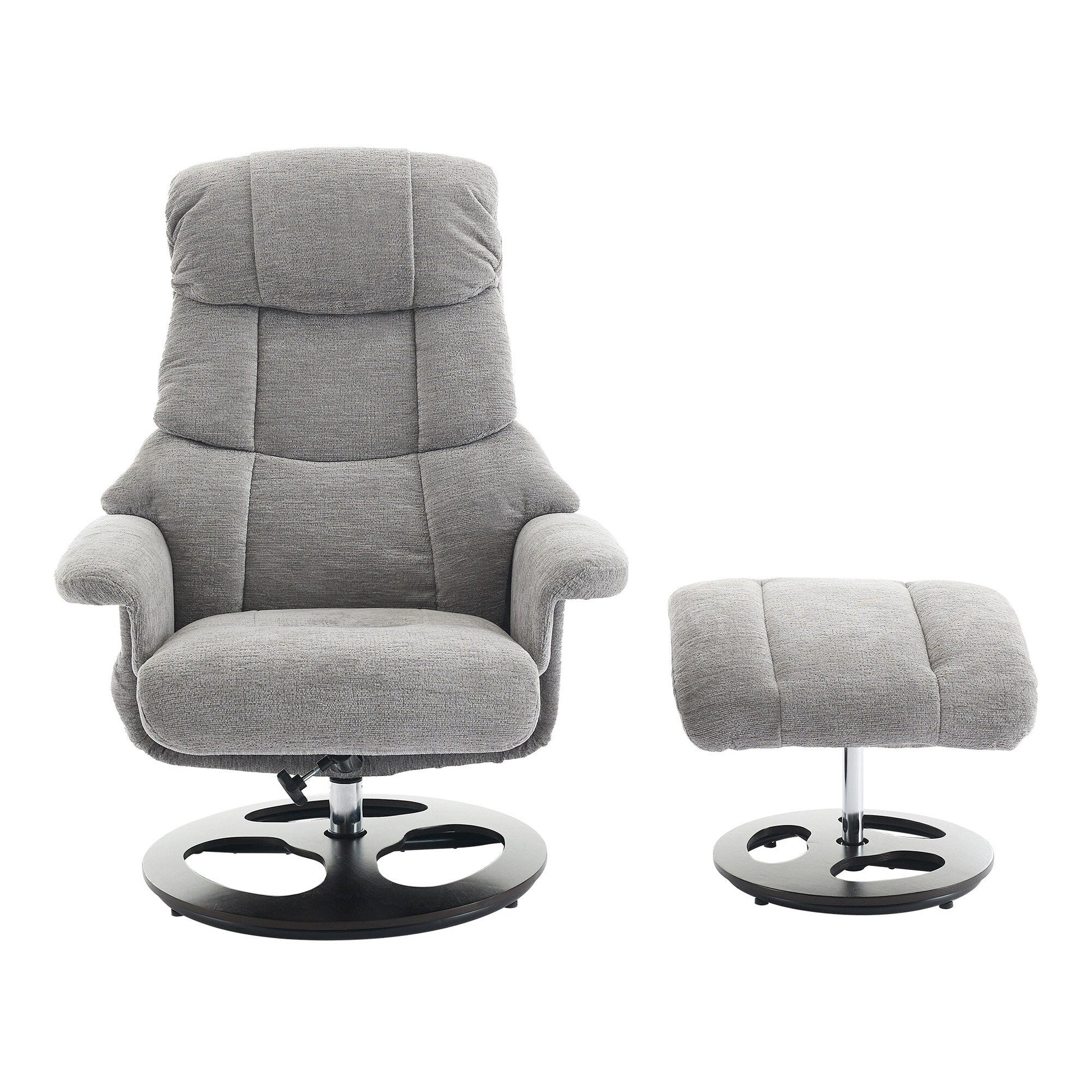 360° Swivel Ergonomic Recliner Chair with Ottoman, Adjustable Backrest, 5 Vibration Massage, Seat Heating, Chenille Fabric