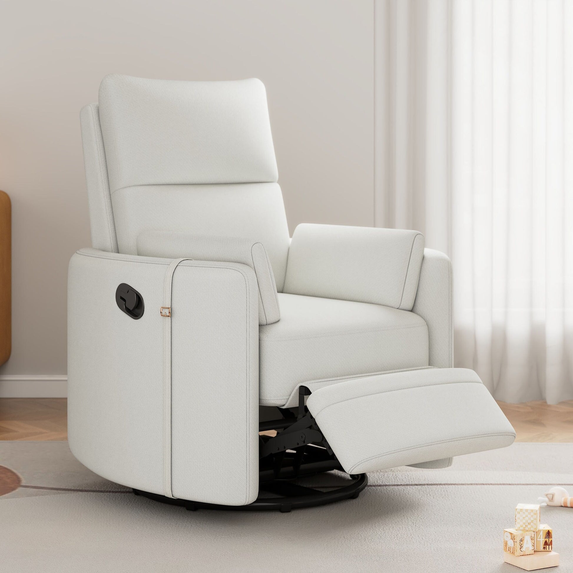 Fauteuil inclinable manuel pivotant à 360° avec fonction basculante et dossier réglable