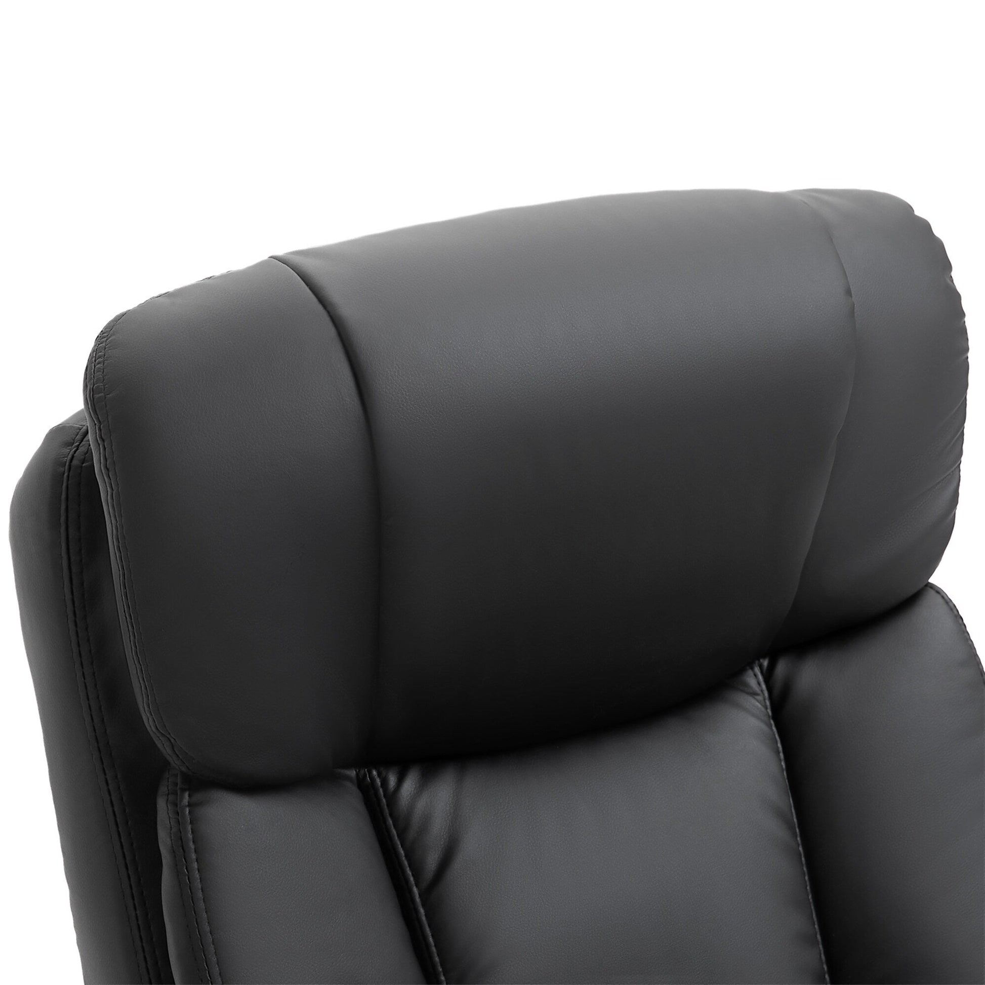 Fauteuil inclinable à massage pivotant à 360°, en cuir PU, pour salon, avec repose-pieds et télécommande.