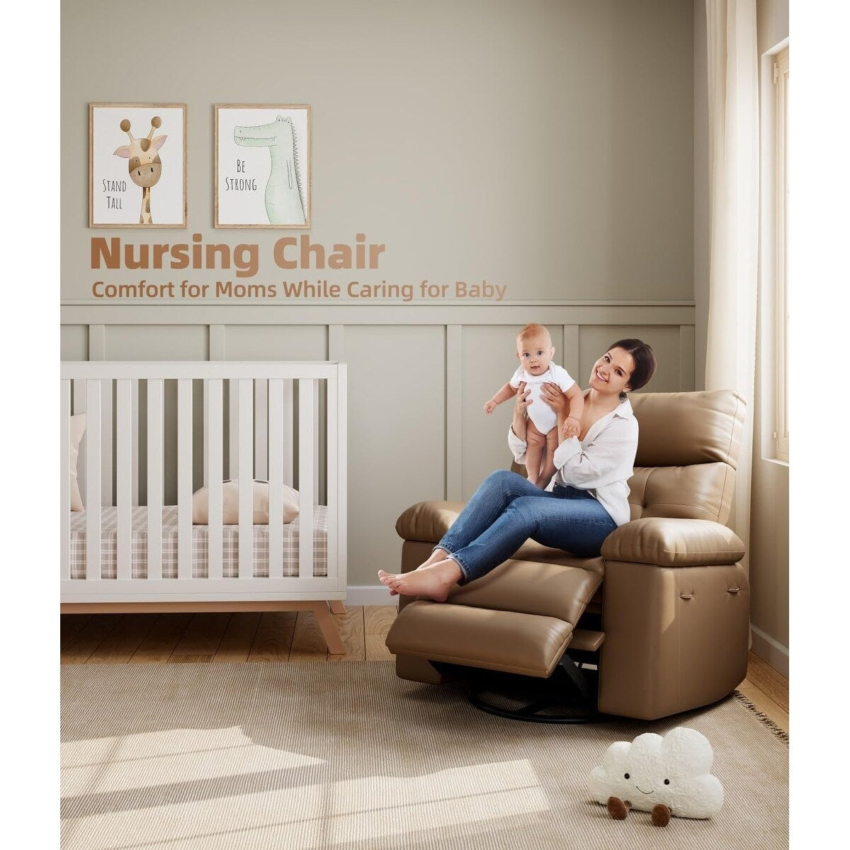 Fauteuils inclinables pivotants à 360° surdimensionnés avec fonction de massage et de chauffe - Fauteuil inclinable relaxant