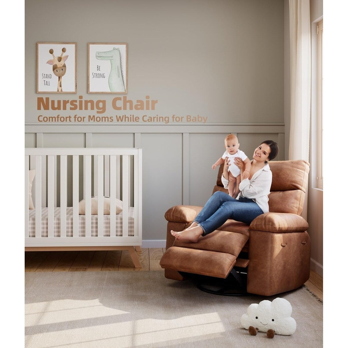 Fauteuils inclinables pivotants à 360° surdimensionnés avec fonction de massage et de chauffe - Fauteuil inclinable relaxant