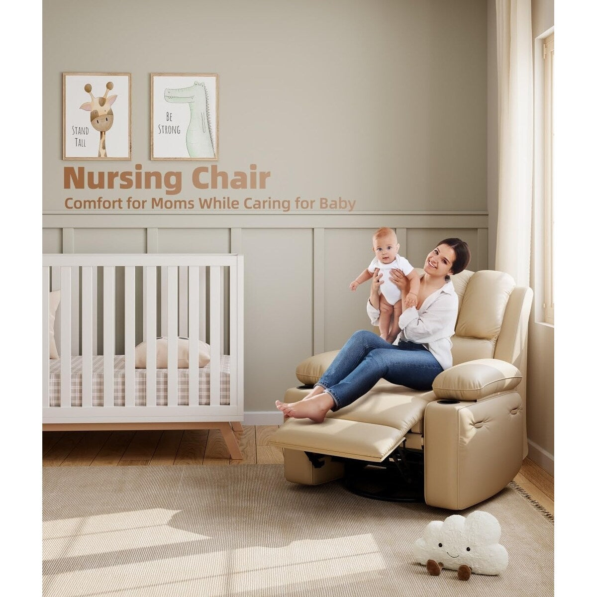 Fauteuils inclinables pivotants à 360° surdimensionnés avec fonction de massage et de chauffe