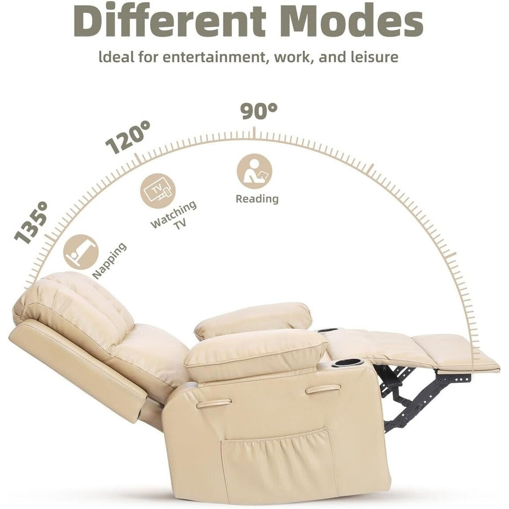 Fauteuils inclinables pivotants à 360° surdimensionnés avec fonction de massage et de chauffe