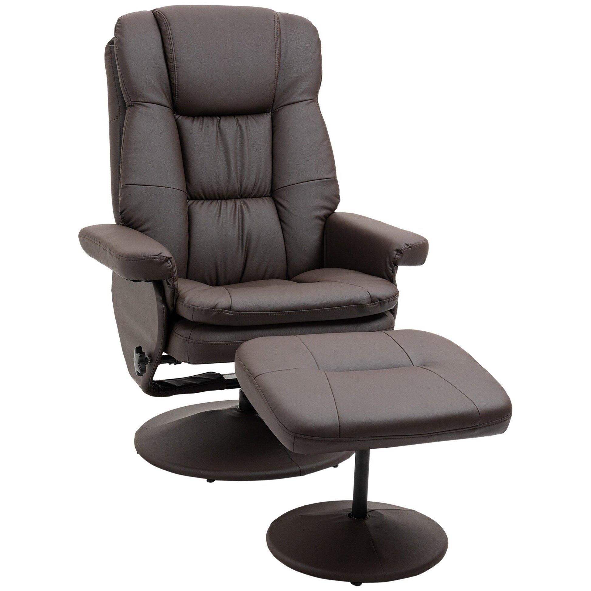 Fauteuil inclinable pivotant à 360°, en cuir PU réglable, avec repose-pieds, pour salon, chambre à coucher et bureau à domicile.