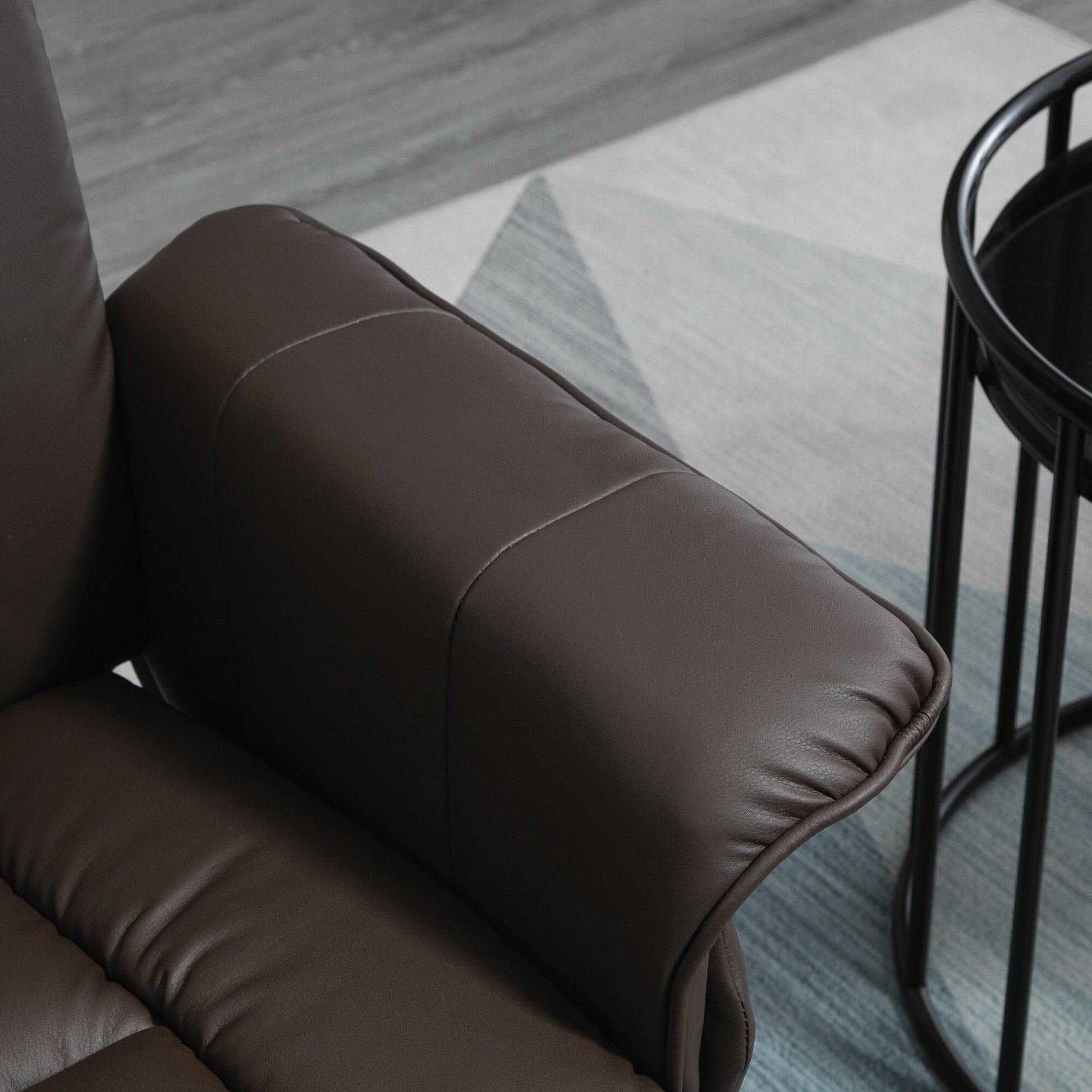 Fauteuil inclinable pivotant à 360°, en cuir PU réglable, avec repose-pieds, pour salon, chambre à coucher et bureau à domicile.