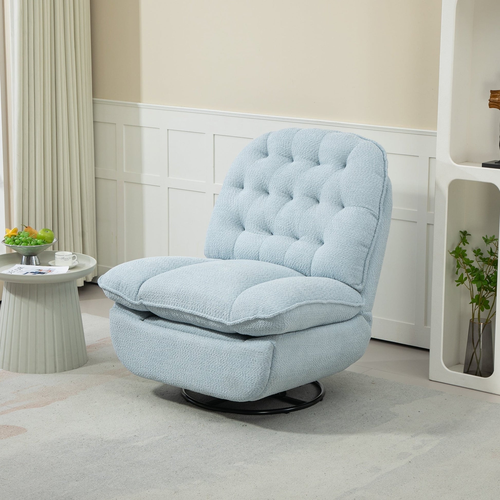 Lot de 2 chaises de salon inclinables pivotantes à 360 degrés et réglables.