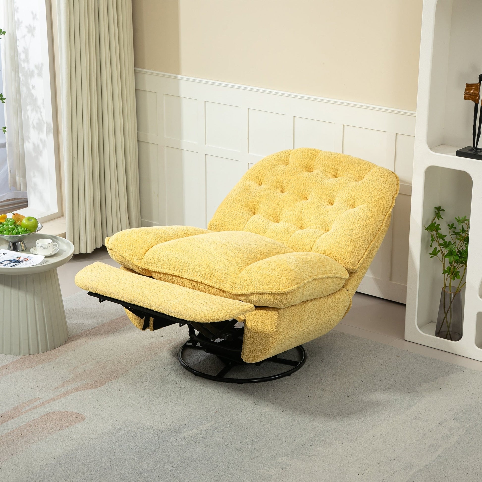 Lot de 2 chaises de salon inclinables pivotantes à 360 degrés et réglables.