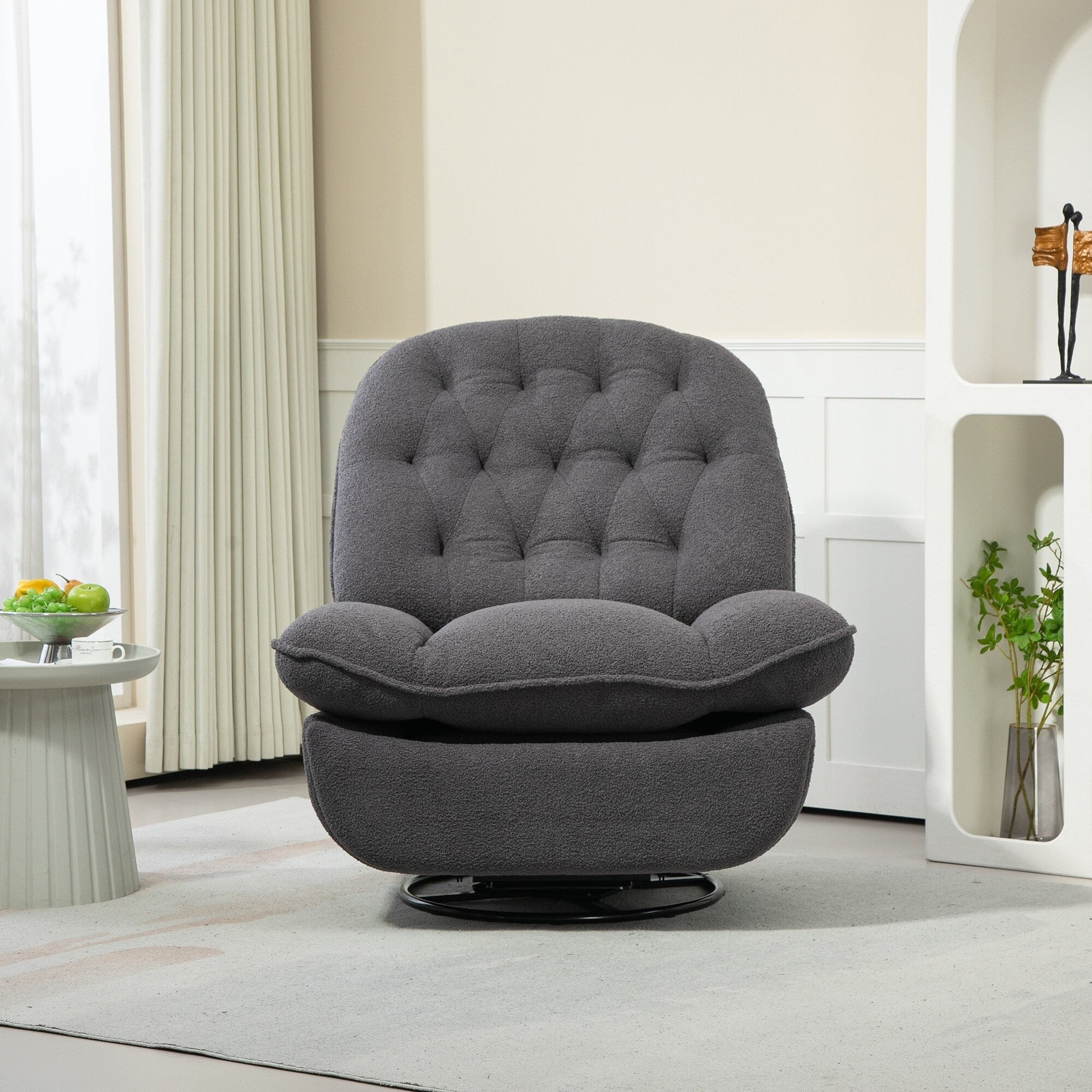 Lot de 2 chaises de salon inclinables pivotantes à 360 degrés et réglables.