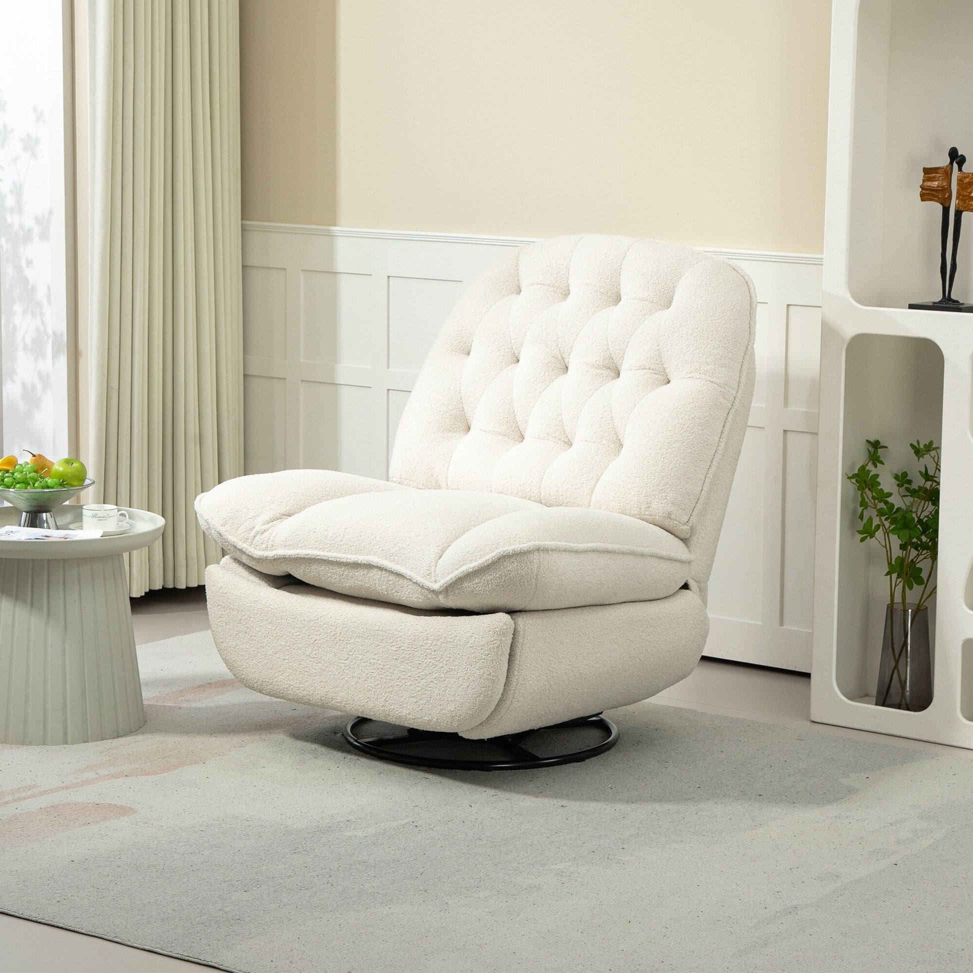 Lot de 2 chaises de salon inclinables pivotantes à 360 degrés et réglables.