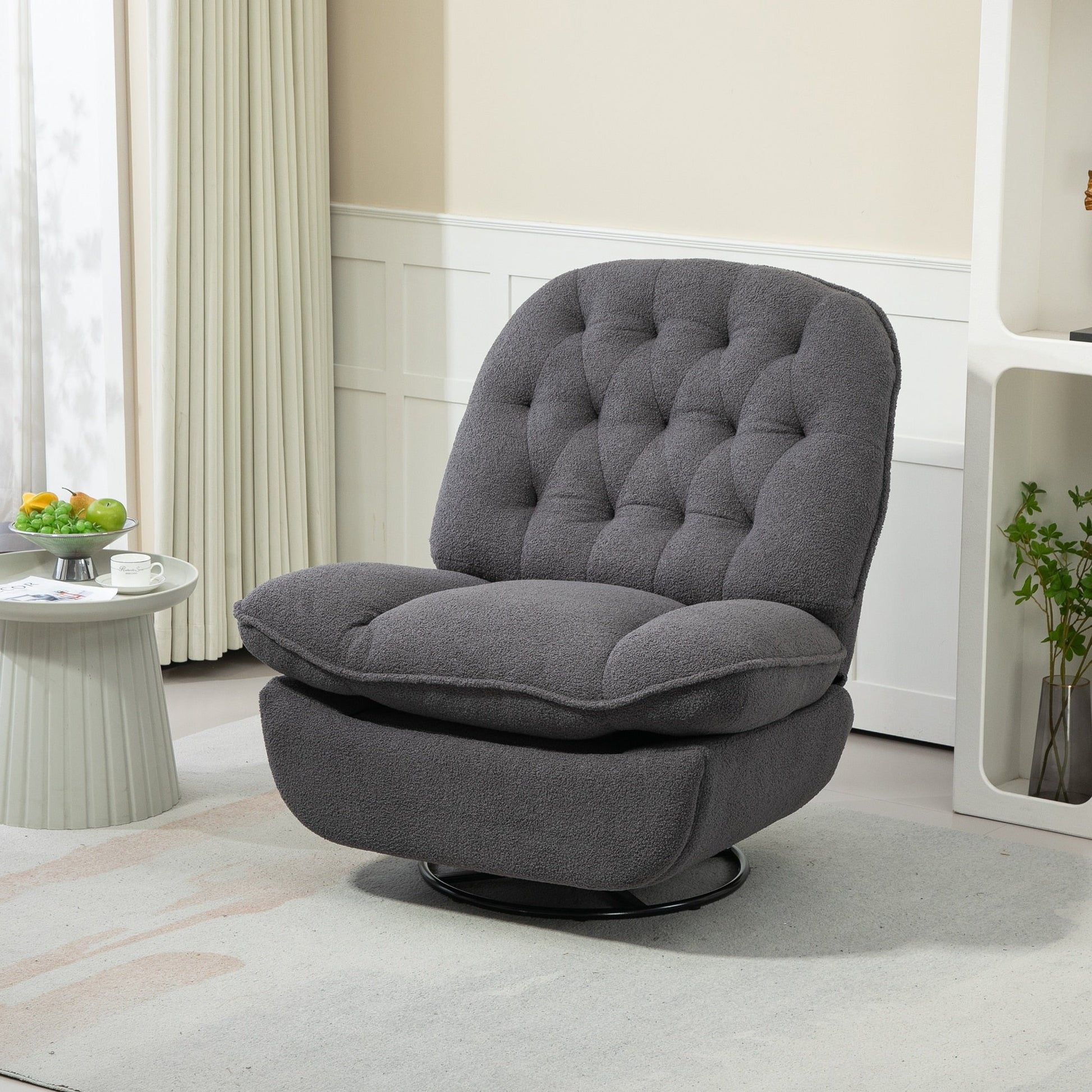Lot de 2 chaises de salon inclinables pivotantes à 360 degrés et réglables.