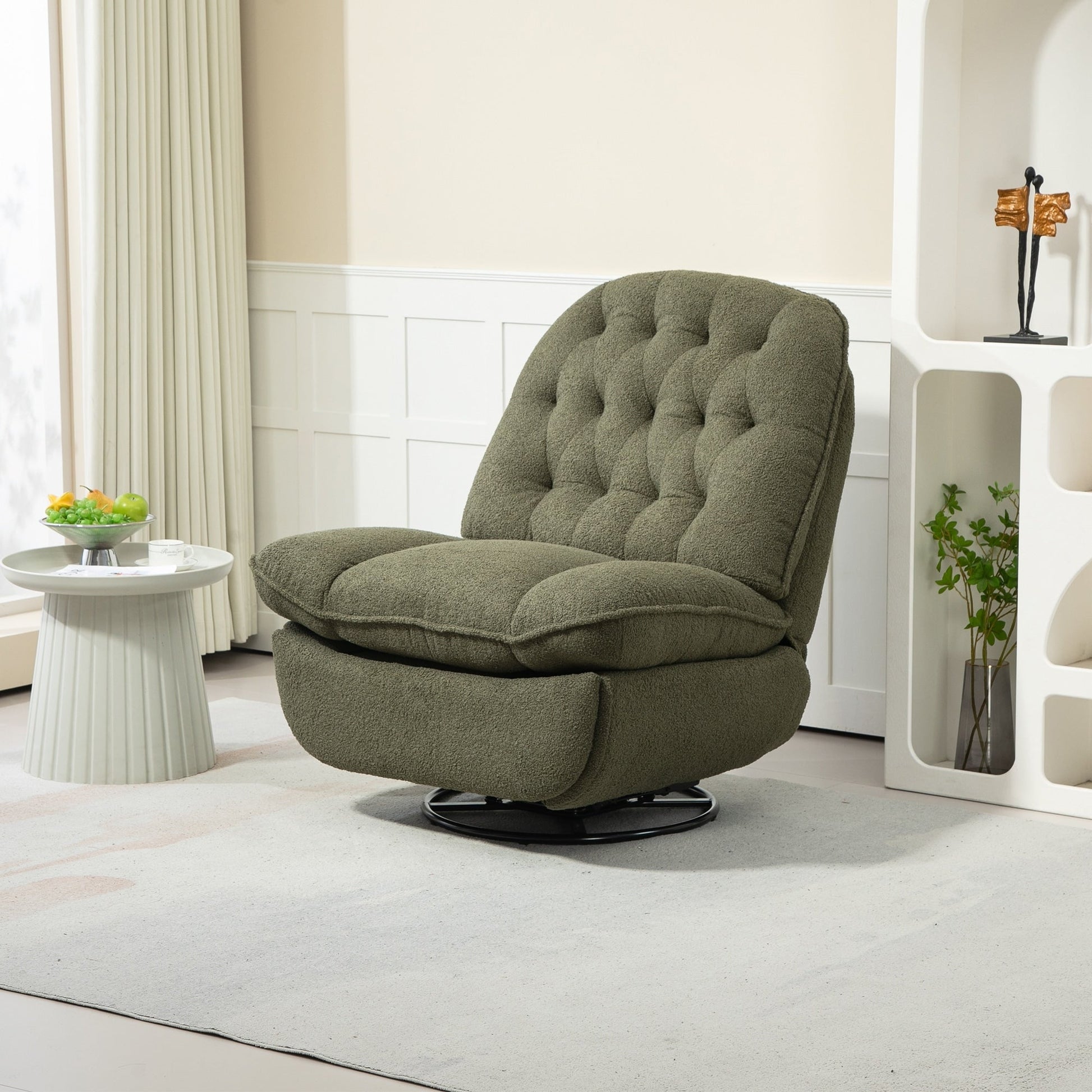Lot de 2 chaises de salon inclinables pivotantes à 360 degrés et réglables.